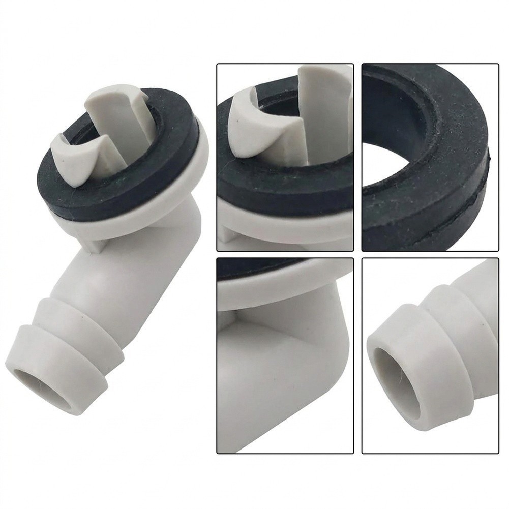 Plastic Air Conditioner AC Drain Hose Connector Elbow Fitting & Rubber Ring Kit