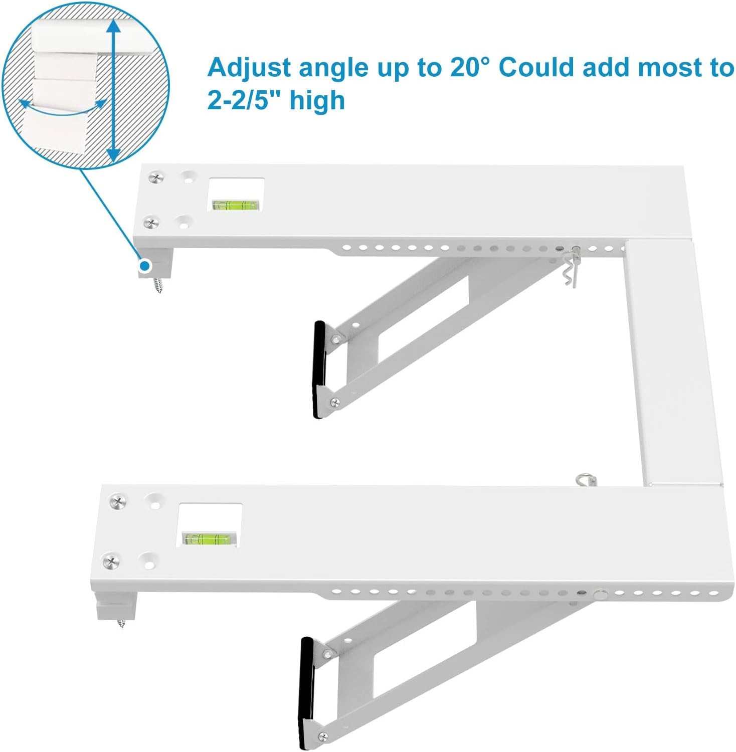 Air Conditioner Bracket Window AC Support Brackets Heavy Duty with 2 Arms Up to