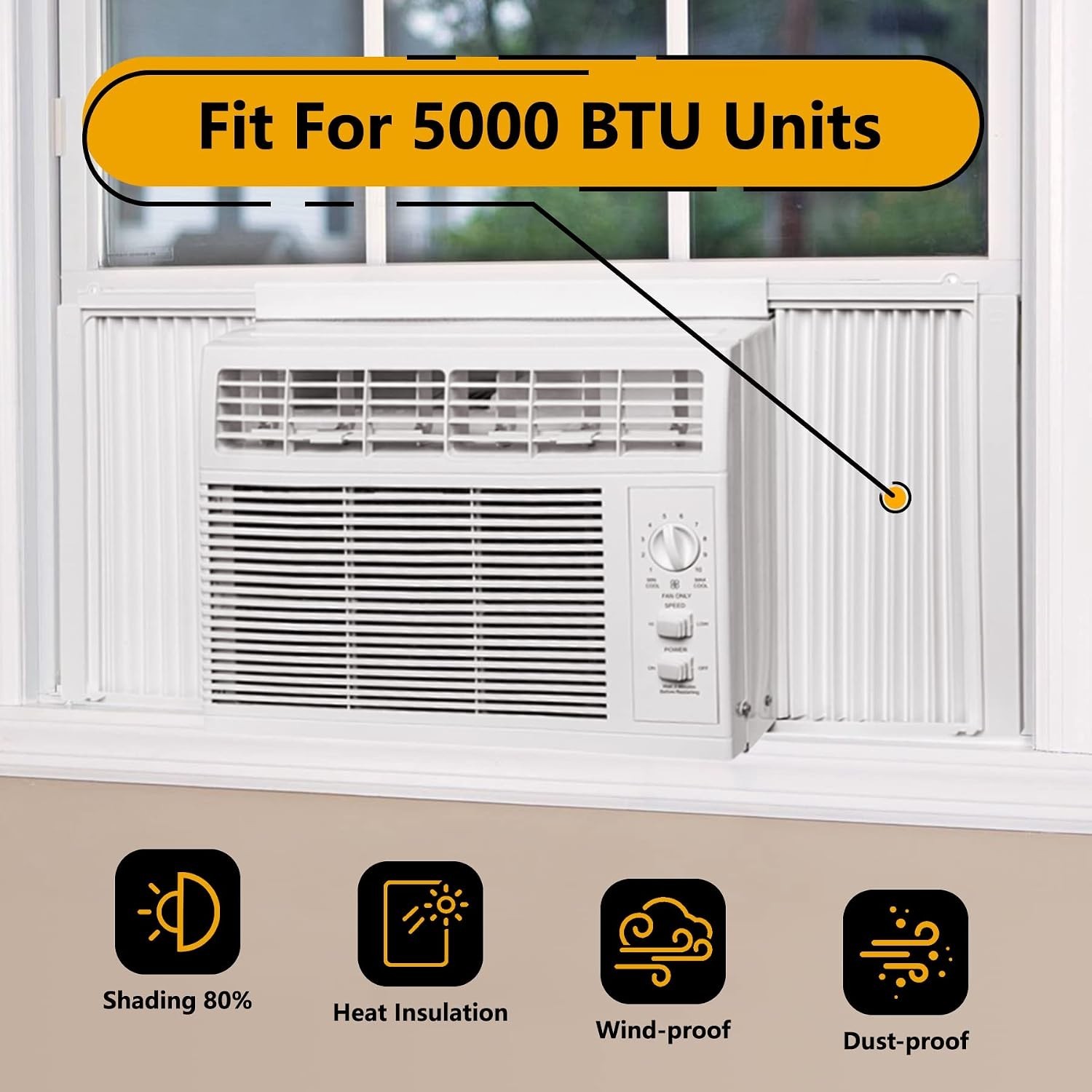 Window Air Conditioner Side Panel and Frame Set Fits 5000BTU Window Units
