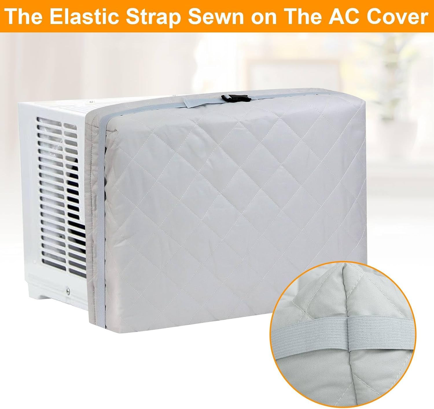 Grey Indoor AC Cover with Cotton Padding – Keep Warm & Dustproof Protective C…