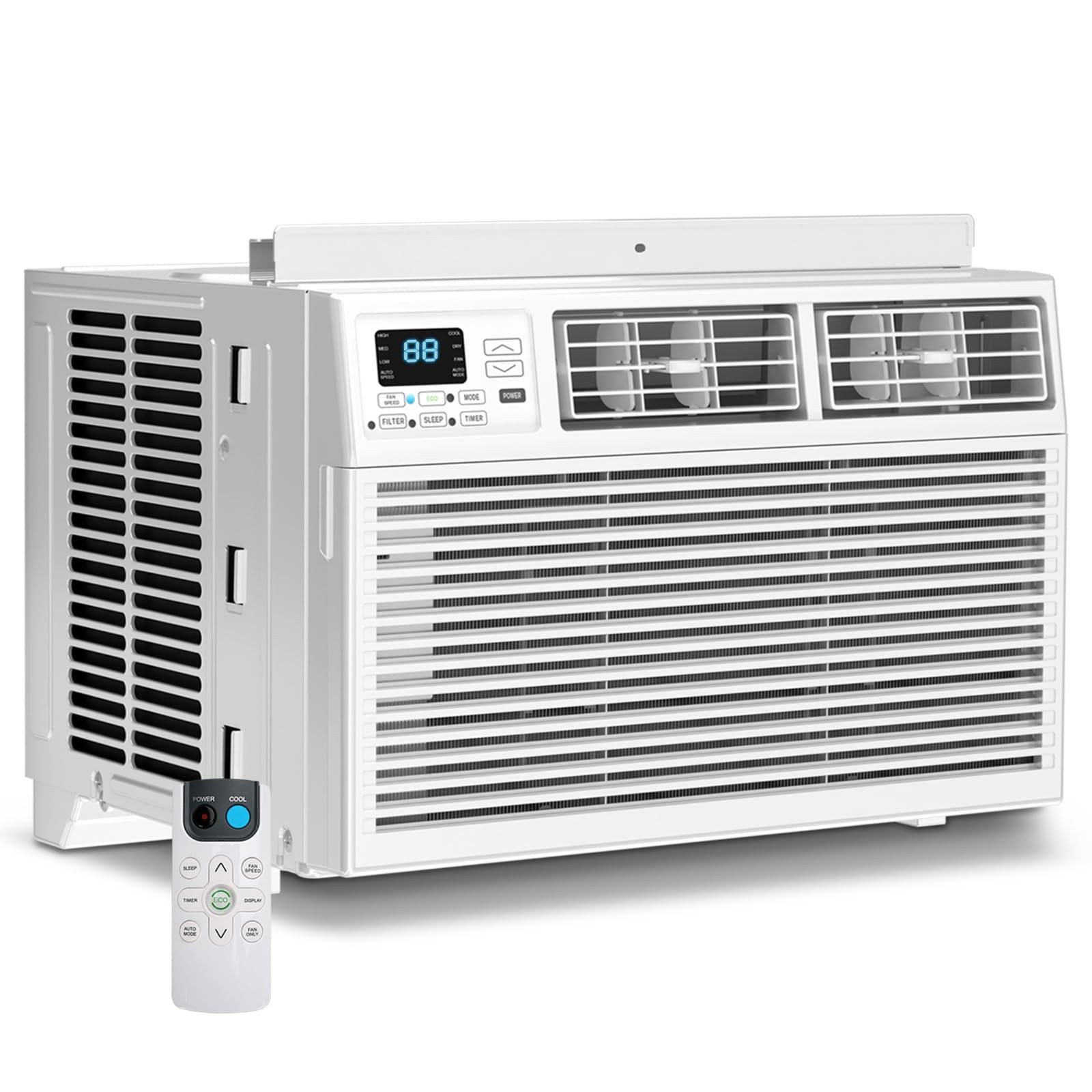 Window Air Conditioner 8000 BTU 6-in-1 Modes 24H Timer Remote Control