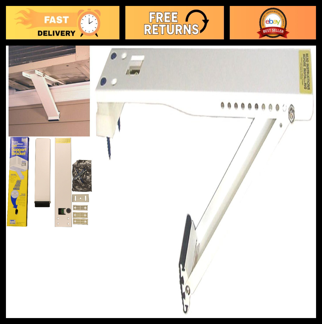 Universal Heavy Duty Window Air Conditioner Support Bracket – AC Installation Ki