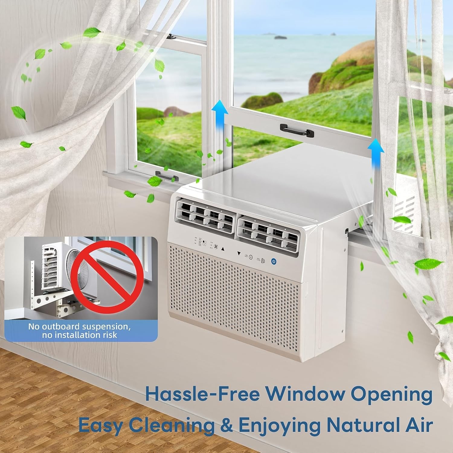 10,000 BTU U-Shaped Window Air Conditioner Cools up to 450 Sq.Ft ,6 Modes Timer