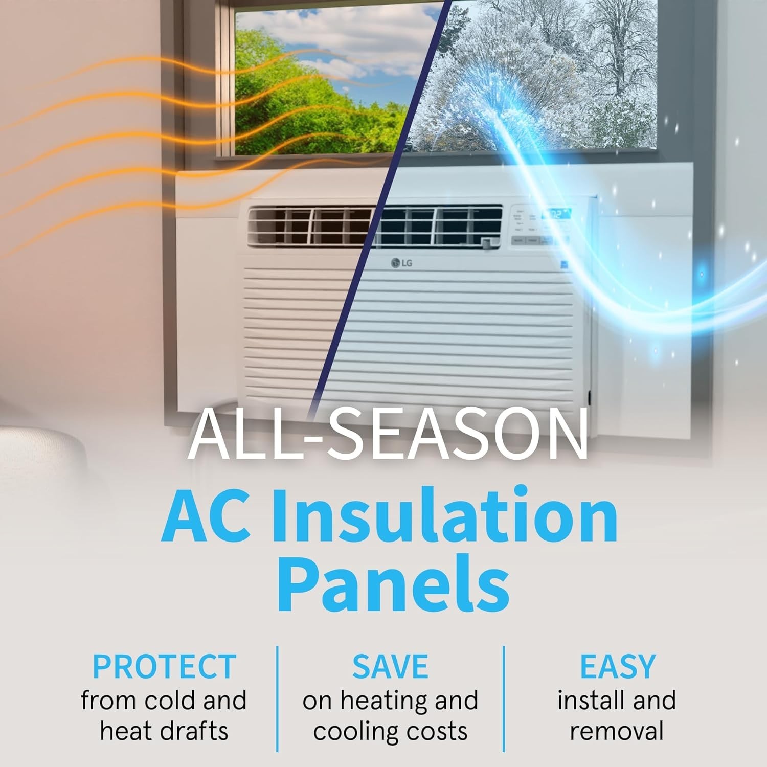 White Vinyl Foam Surround Insulation Side Panels for Window AC Units
