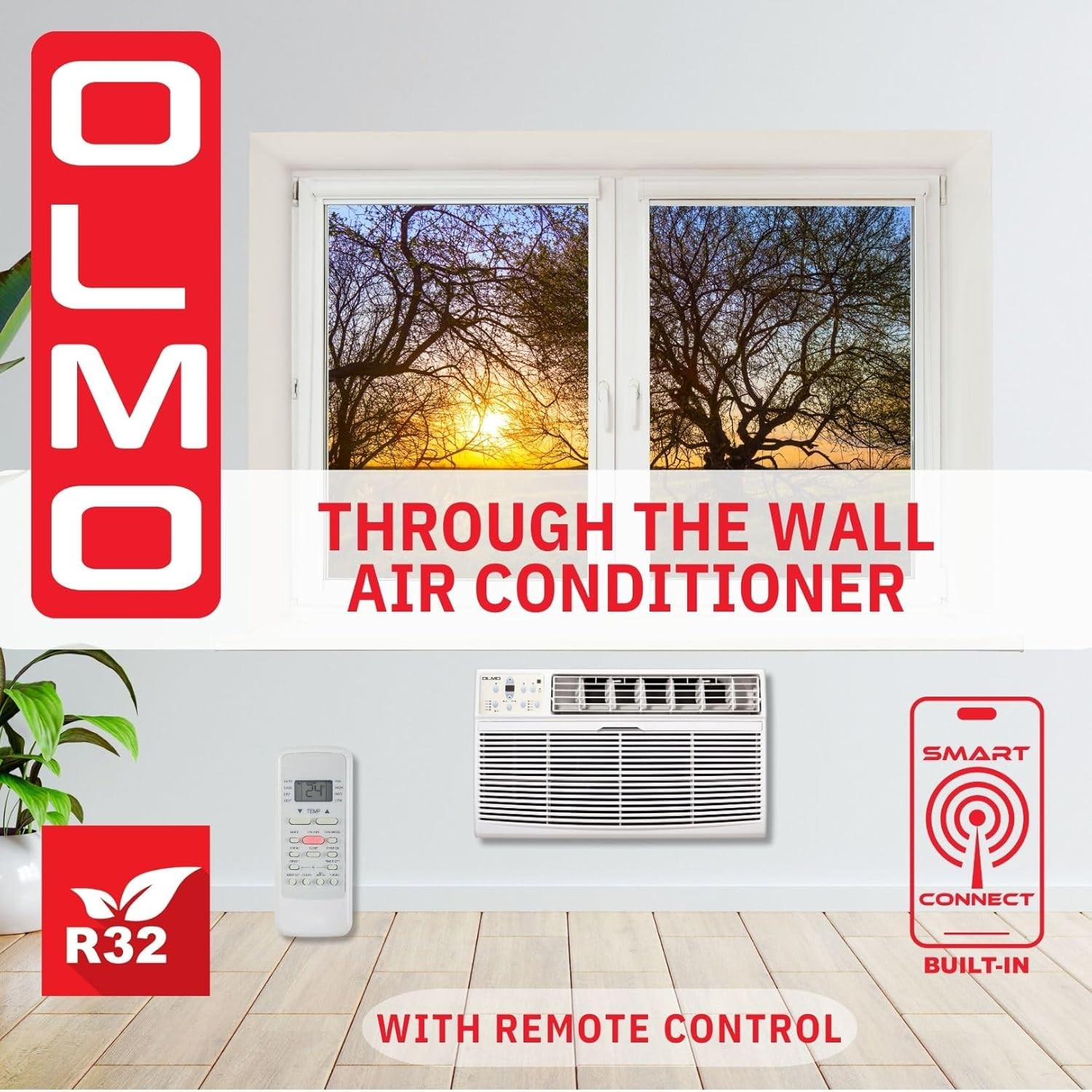 TTW 12,000 Btu 115V Through-The-Wall Air Conditioner with Remote Control and Bui