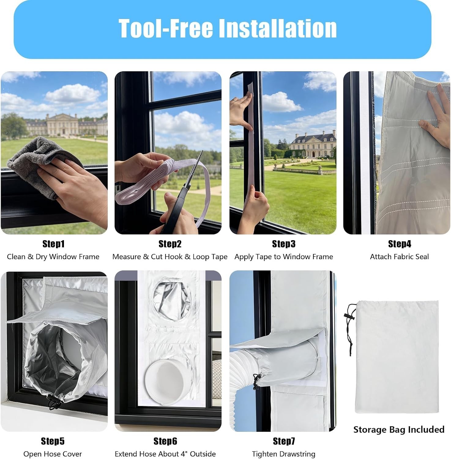 Window Seal Kit for Portable Air Conditioner Sliding Windows 11x64inch | Dual…