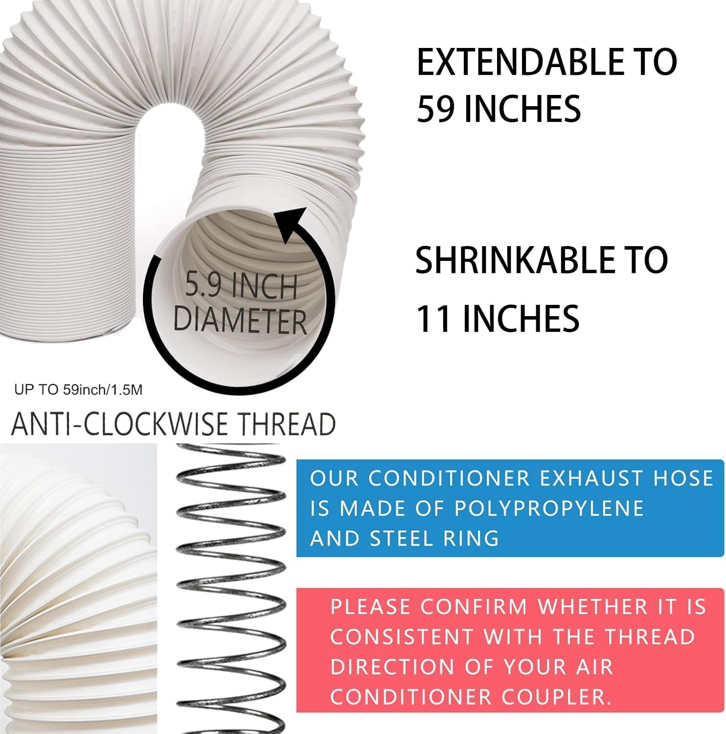 Portable AC Window Vent Kit, Adjustable Vertical/Horizontal Sliding Window Ki…