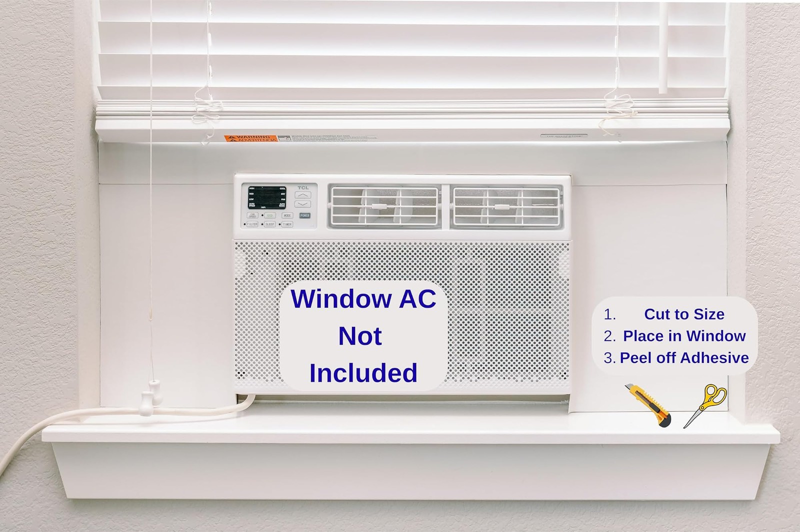Breeze Stop Surround Insulation Side Panels White for Window AC Unit Indoor A…