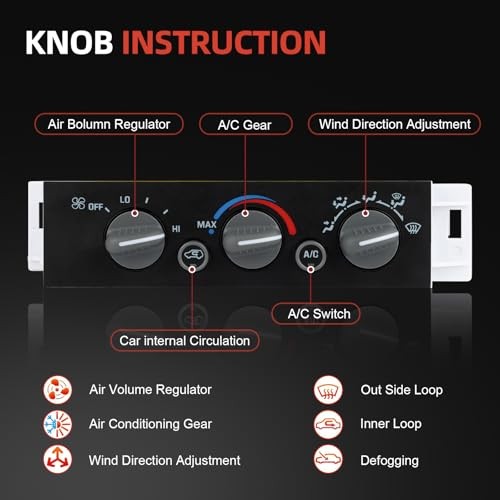 Heater A/C Climate Control Module Panel Switch Compatible with Chevy 599-007