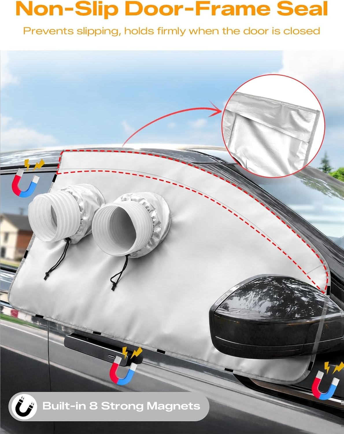 Portable Air Conditioner Window Kit Car Window Vent Seal Kit for Ac/Dryer | Fit