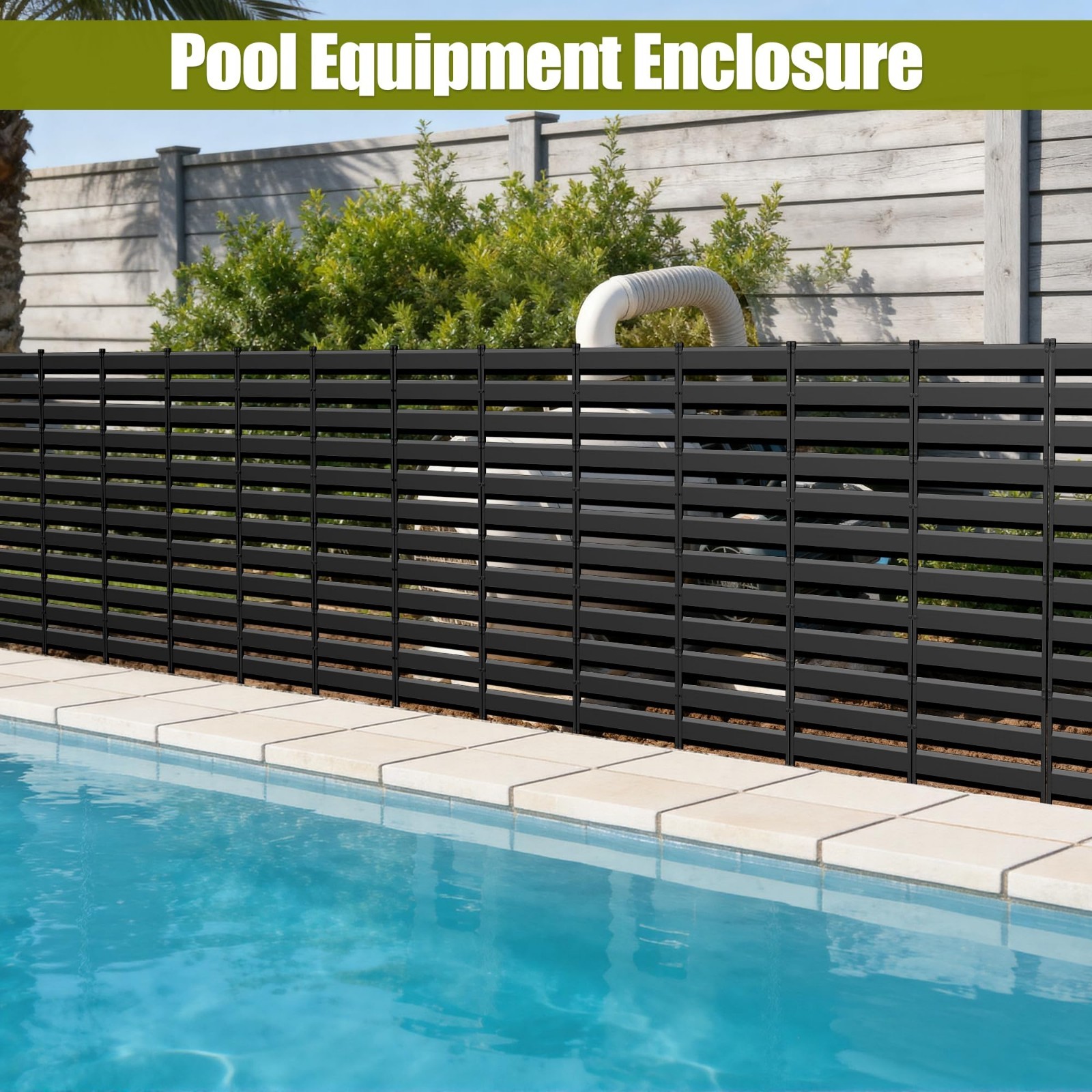 48x45in Air Conditioner Privacy Fence Screen & Trash Can Enclosure – No Dig Outd