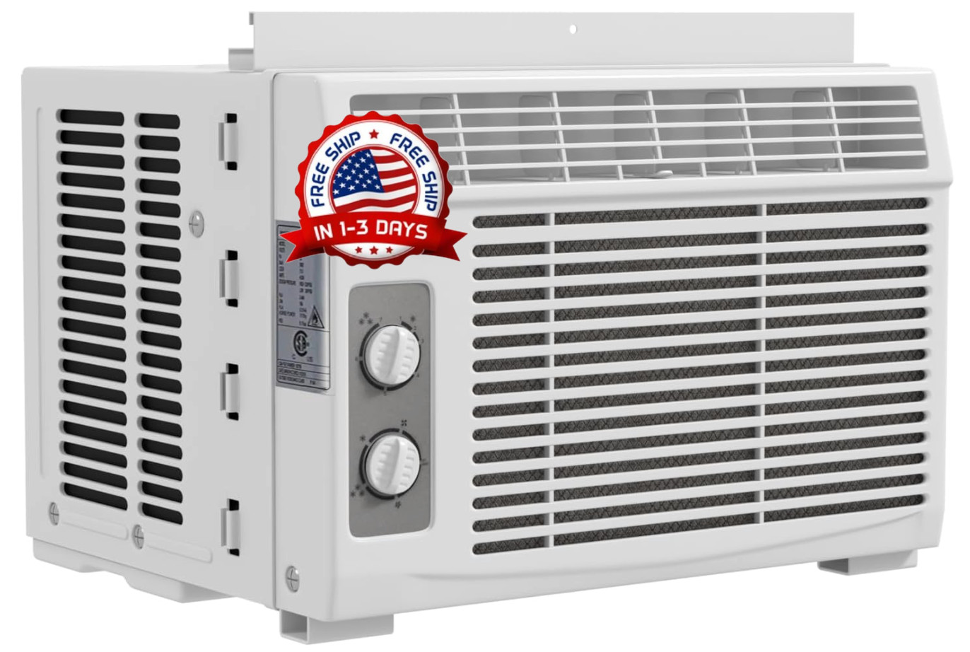 5000 BTU Window Air Conditioner – Compact Cooling Unit, Free USA Shipping
