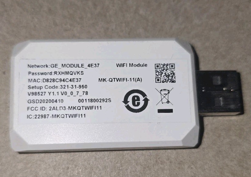 GE Window Air Conditioner Room AC WIFI USB Module Adapter MK-QTWIFI-11(A) Used