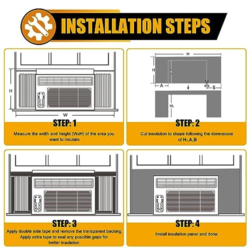 Window Air Conditioner Side Panels,Full Surround AC Foam Panel for White