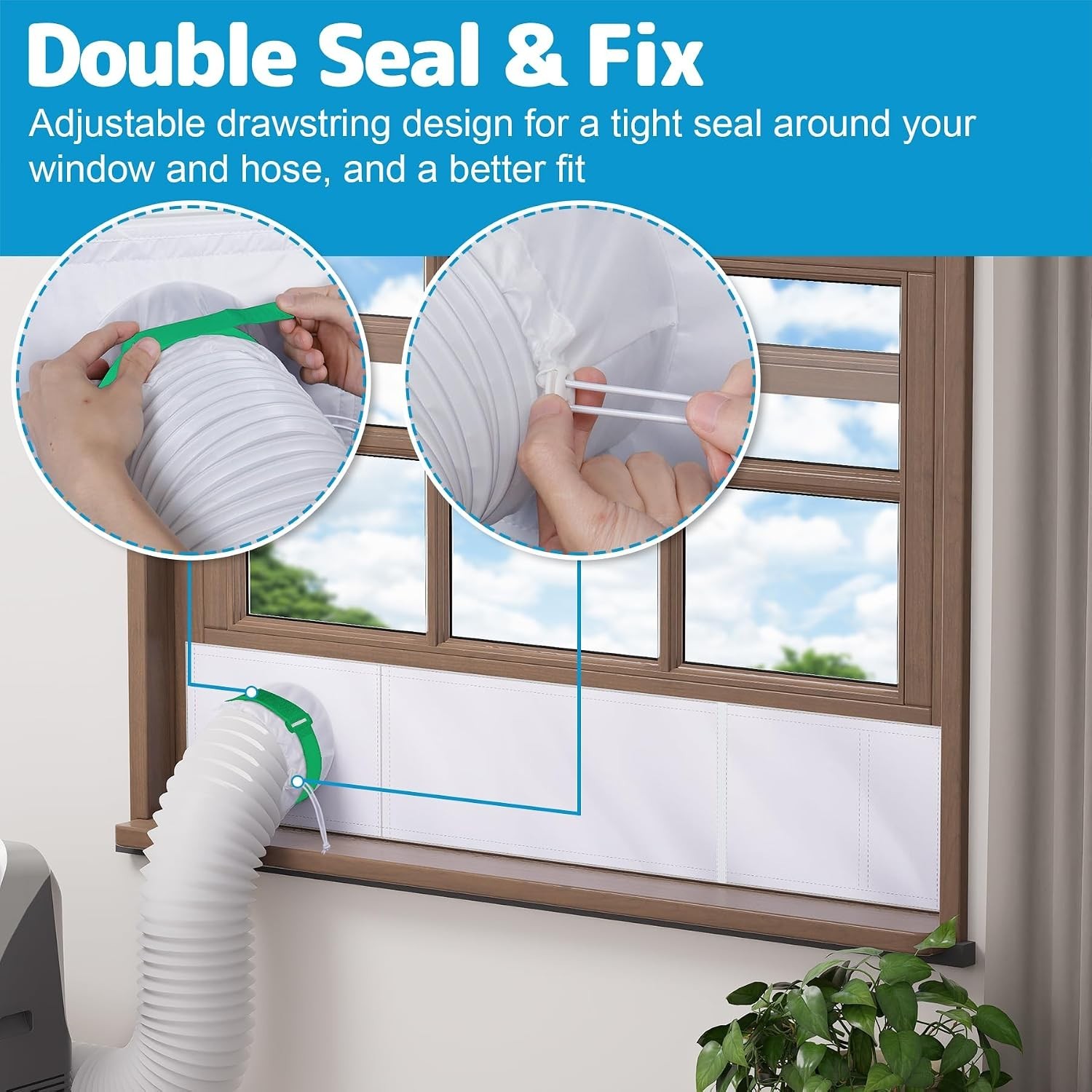 Portable Air Conditioner Window Kit, Insulated Window Seal Kit with Mesh Vent…