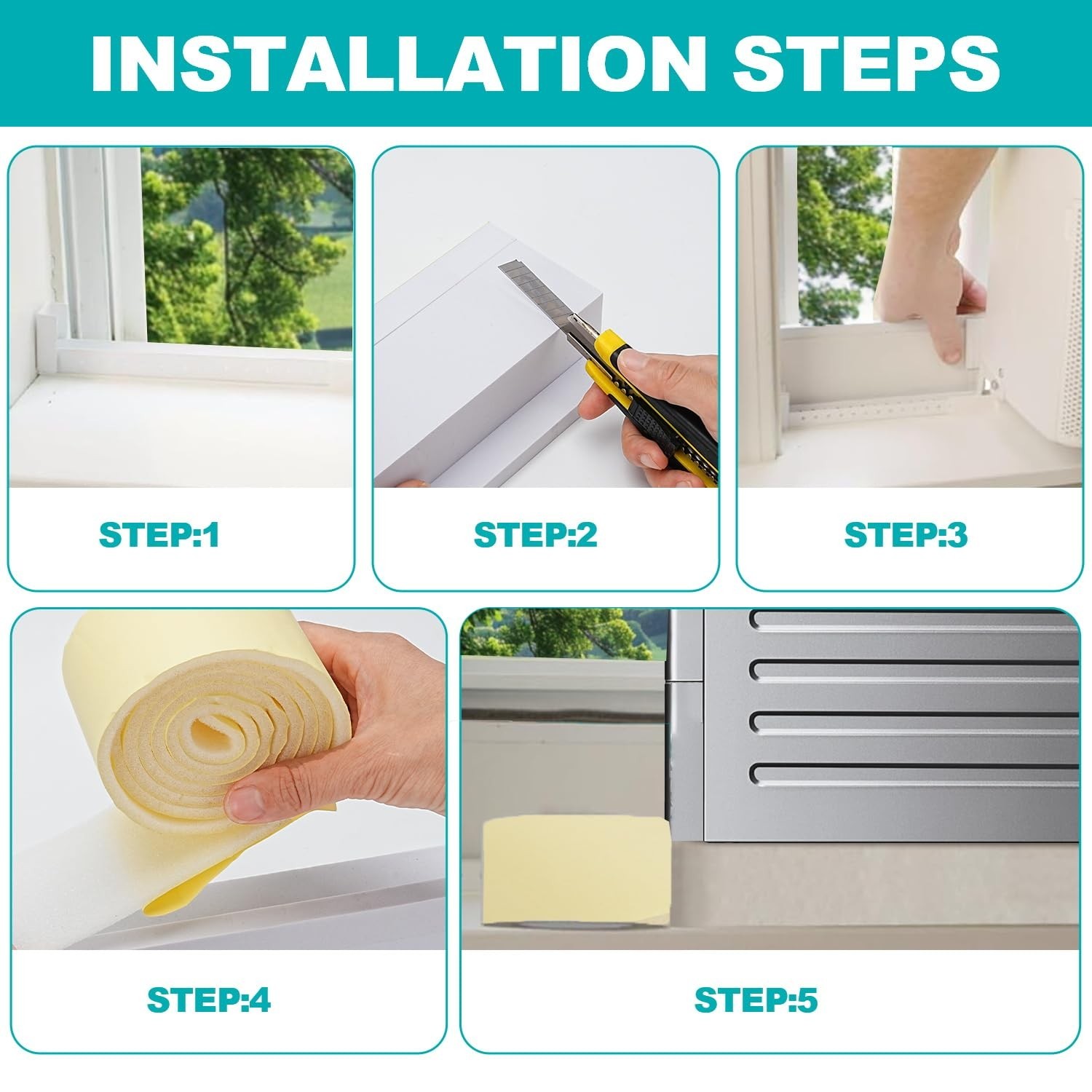Foam Block Window Seal Kit for U Shaped Air Conditioners – Prevent Cold/Hot Air