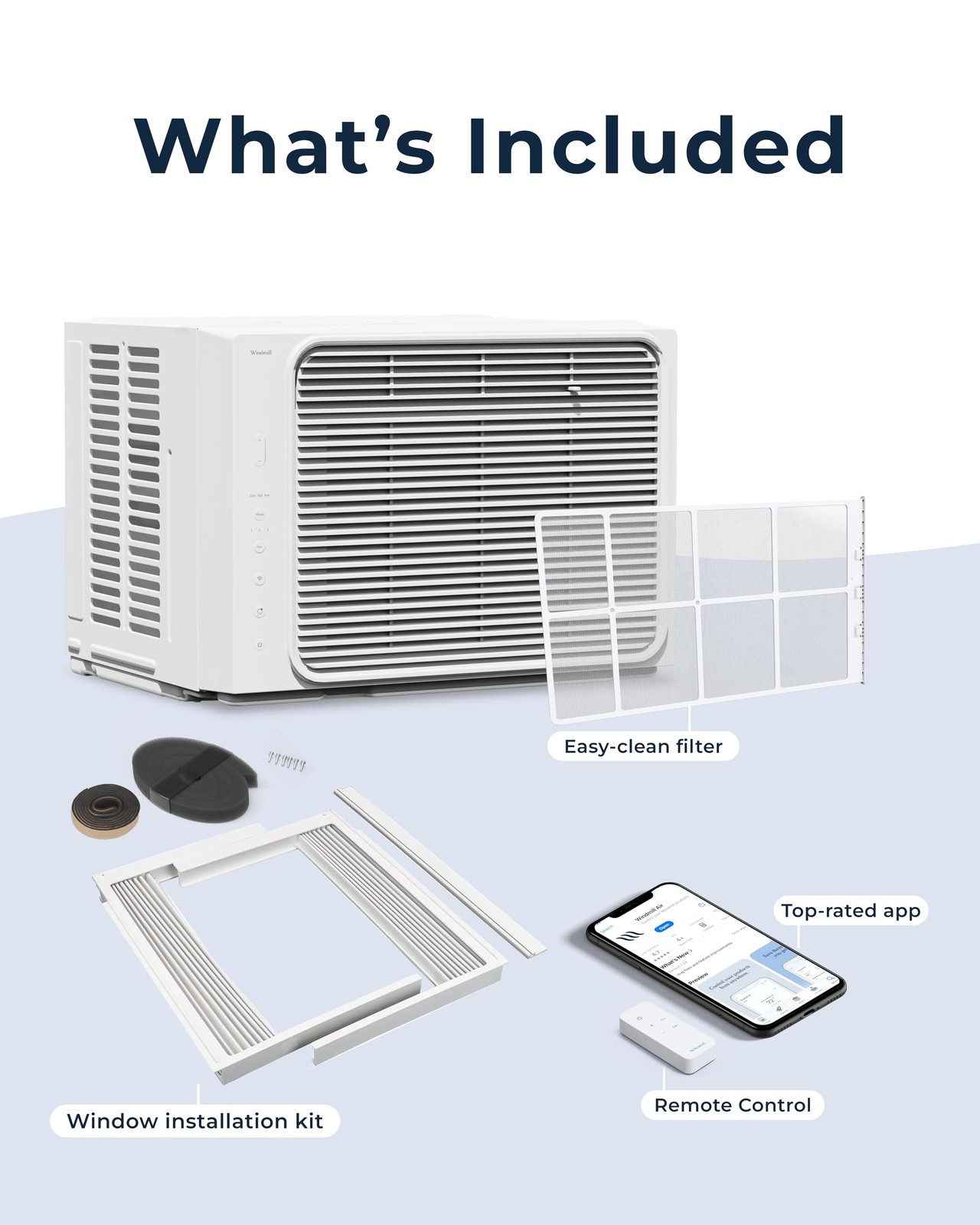 Windmill 5,000 BTU Window Air Conditioner Cools up to 150 Sq. Ft. Easy Inst…