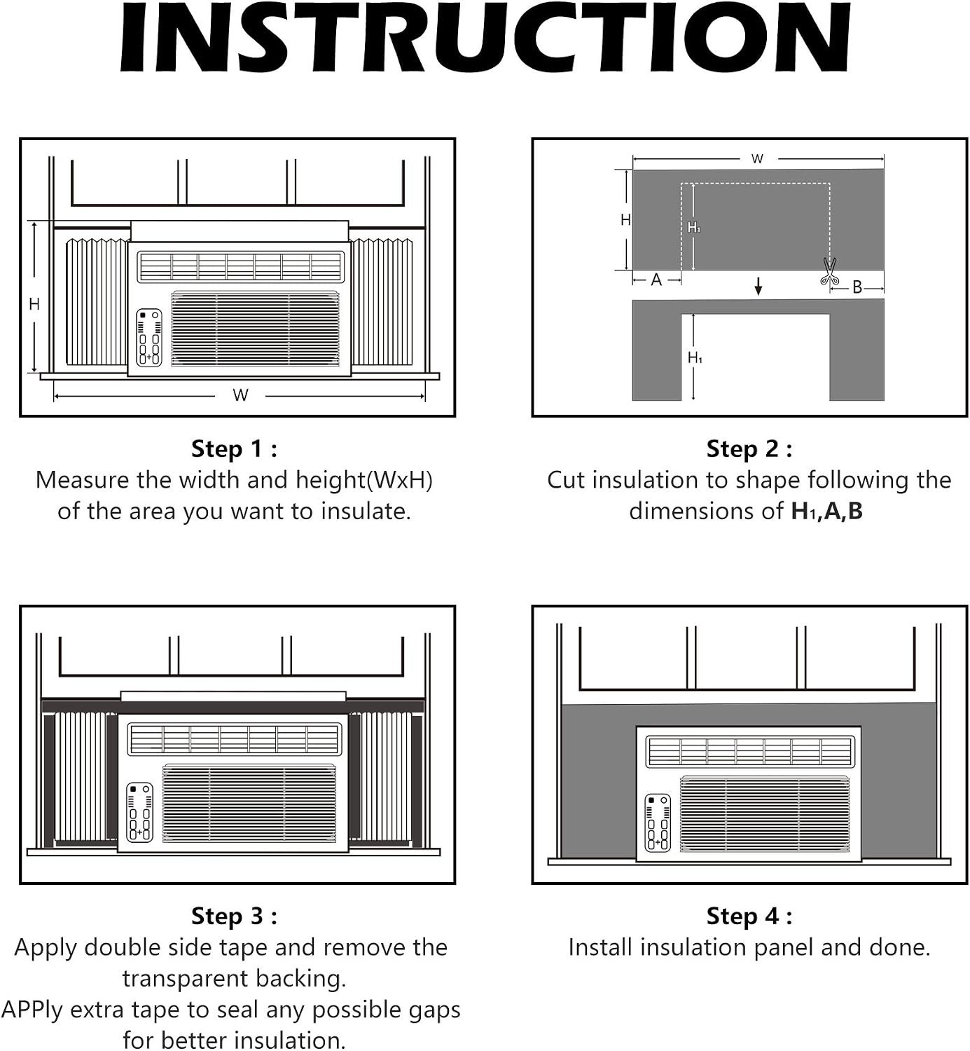 Window Air Conditioner Side Insulated Foam Panel,Full Surround Panels Window …
