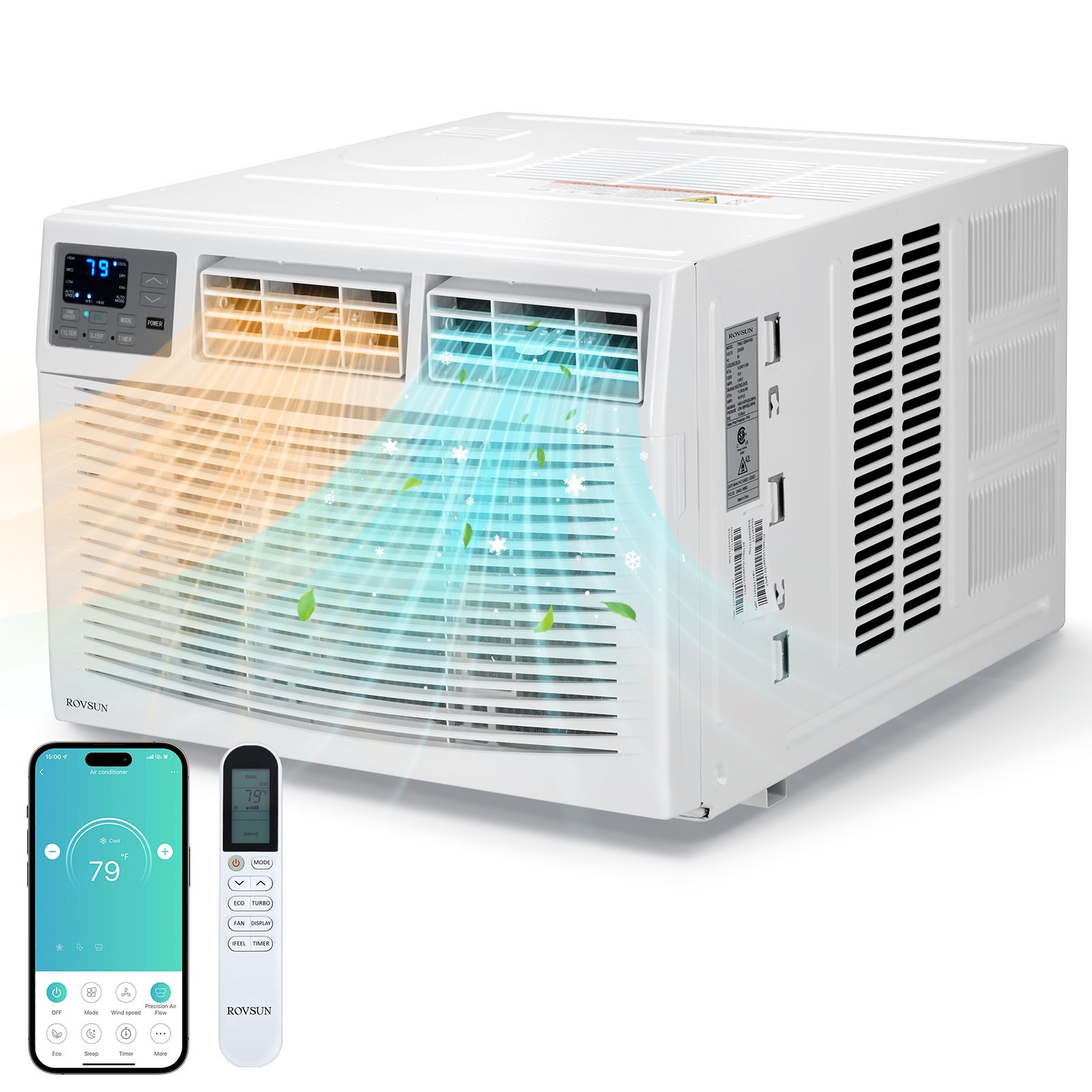 18000 BTU Window Air Conditioner & Heat Window AC Unit with WiFi Remote Control