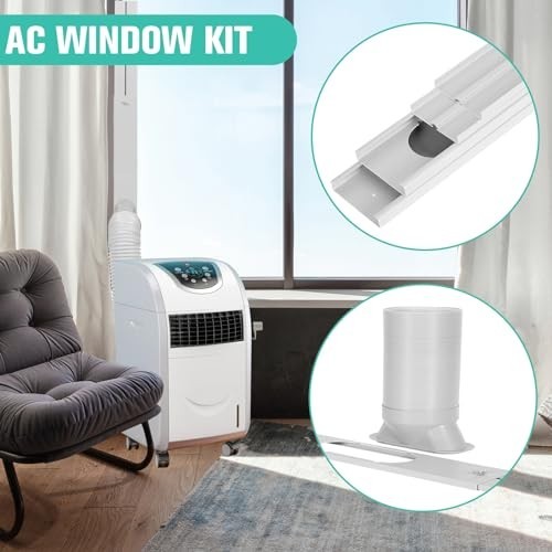 Portable Air Conditioner Window Vent Kit 5.9 Inch Exhaust Hose 59&Prime; Seal for