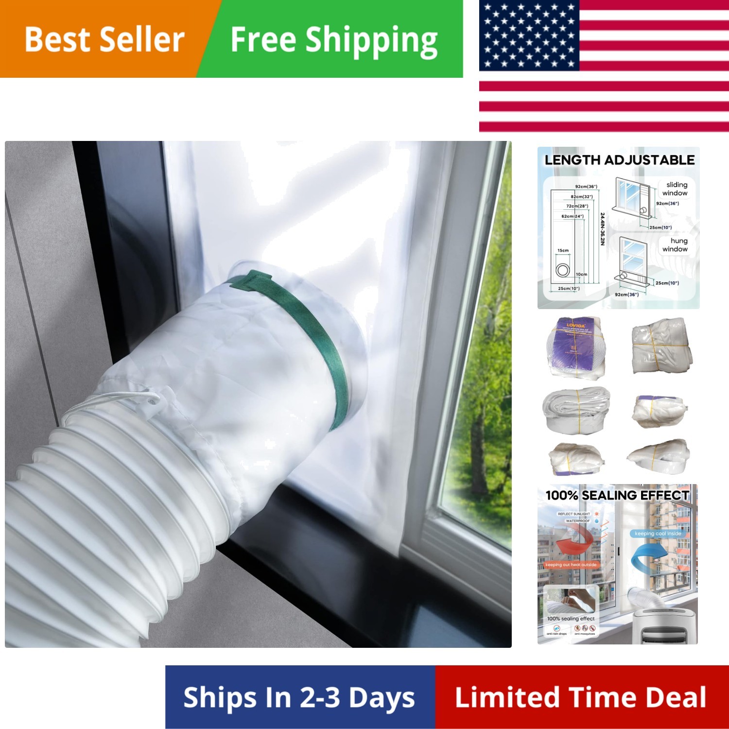 Window Seal for Portable Air Conditioner, 100% Sealing Effect AC Window Seal …