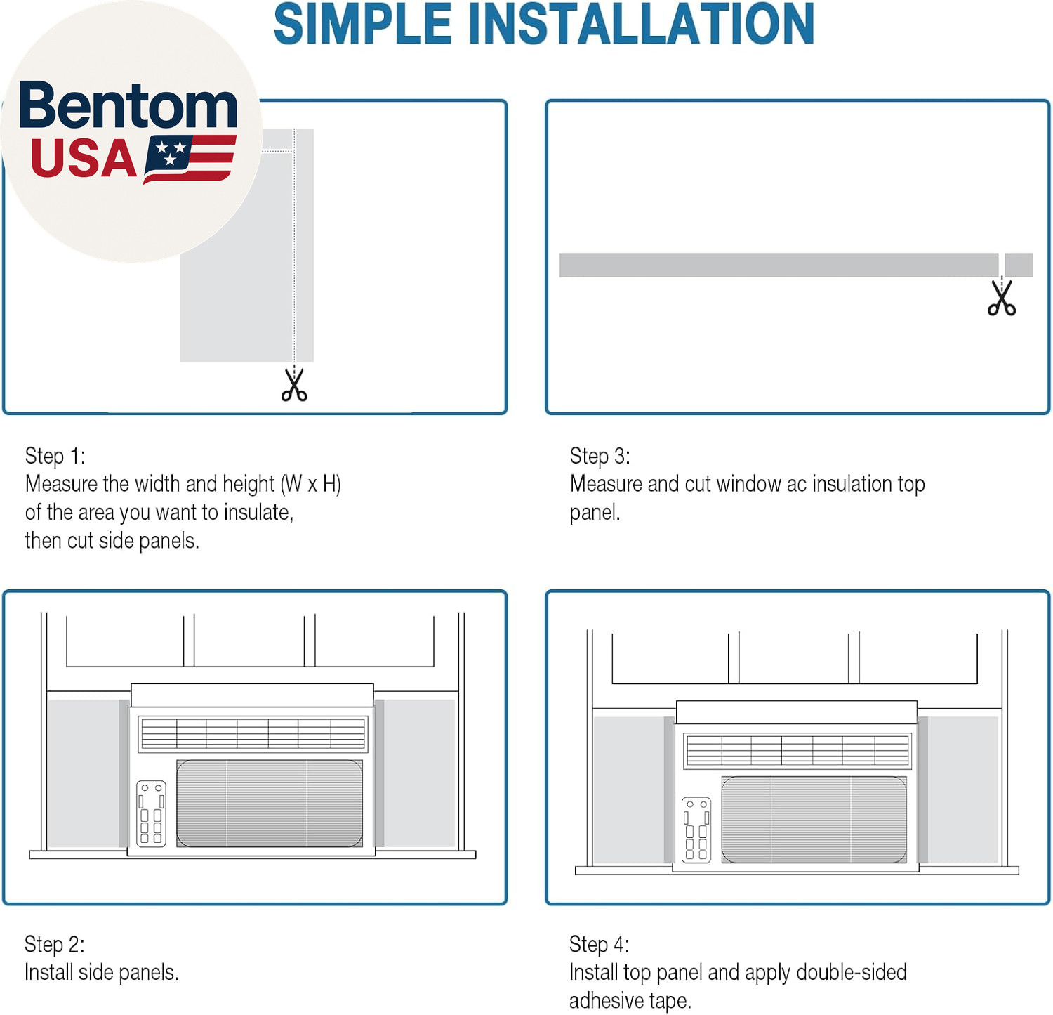 Air Conditioner Foam Insulation Window Kit 2 Pack, AC Side Panels Kits, Air Cond