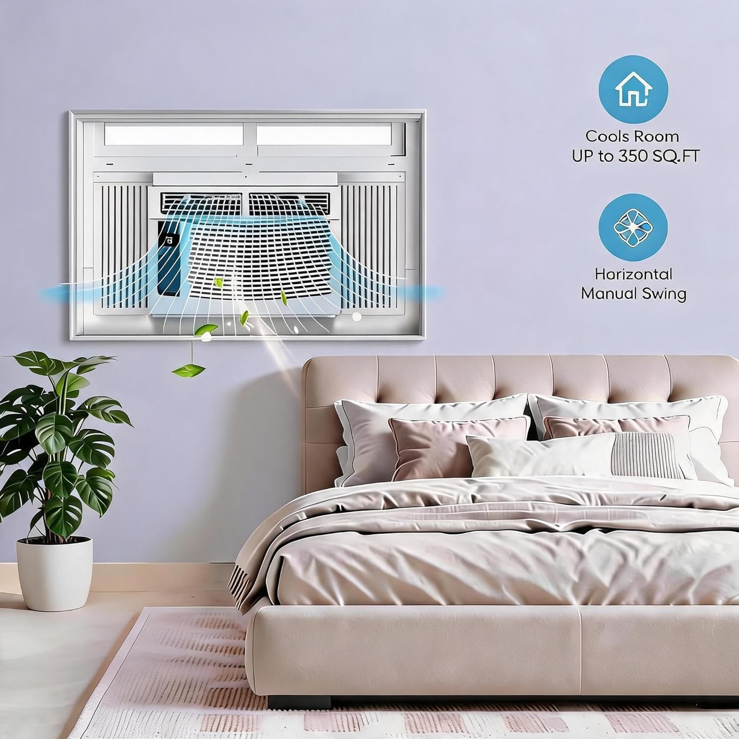 2 Pack 6000 BTU Window AC 50dB Quiet Alexa WiFi Remote 350 Sq.Ft Home Office