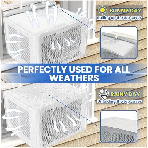 U-shaped Window Air Conditioner Cover, AC Net Vent Screen With Top Cover | Outdo