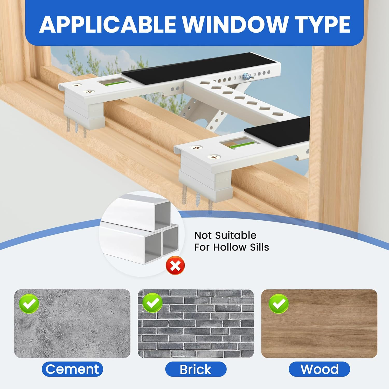 Window Air Conditioner Support Bracket: 220lbs Dual Arm Universal Window AC Brac