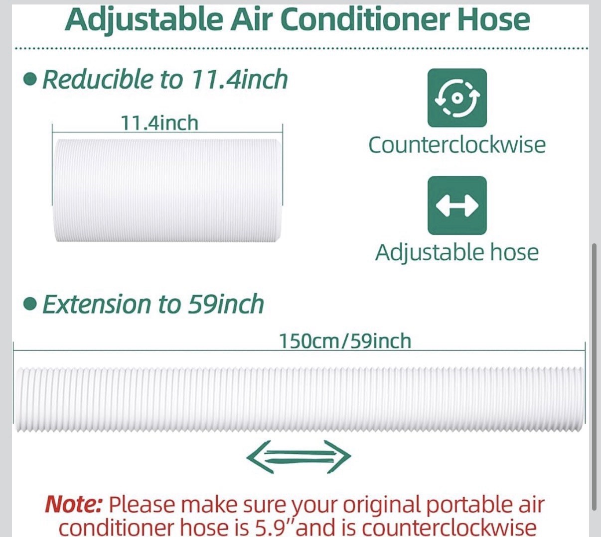 Cocobeen Portable Air Conditioner Window Kit Universal Slide Vent Panel 5.9&Prime; NEW