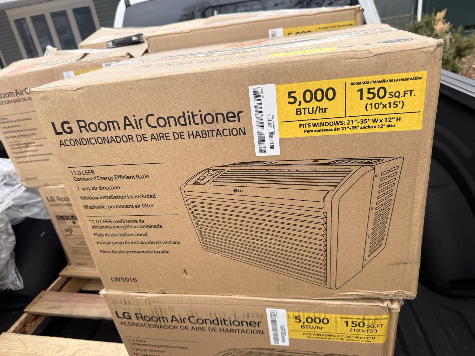 LG LW5016 5000 BTU Window Air Conditioner, White, 150 sq ft, Washable Filter
