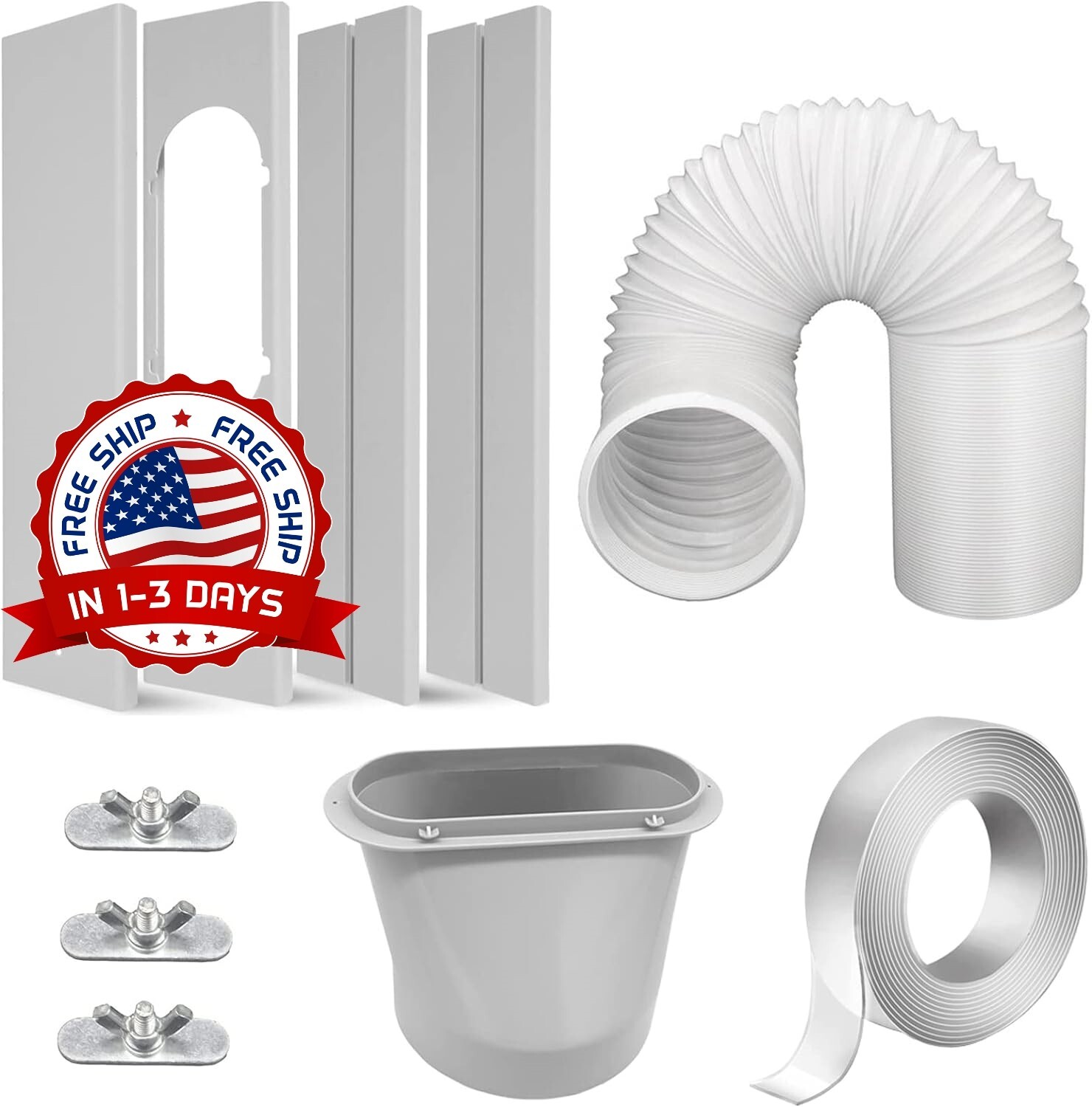 Kit Accesorios De Ventana De Aire Acondicionado Portatil Con Manguera De Escape.