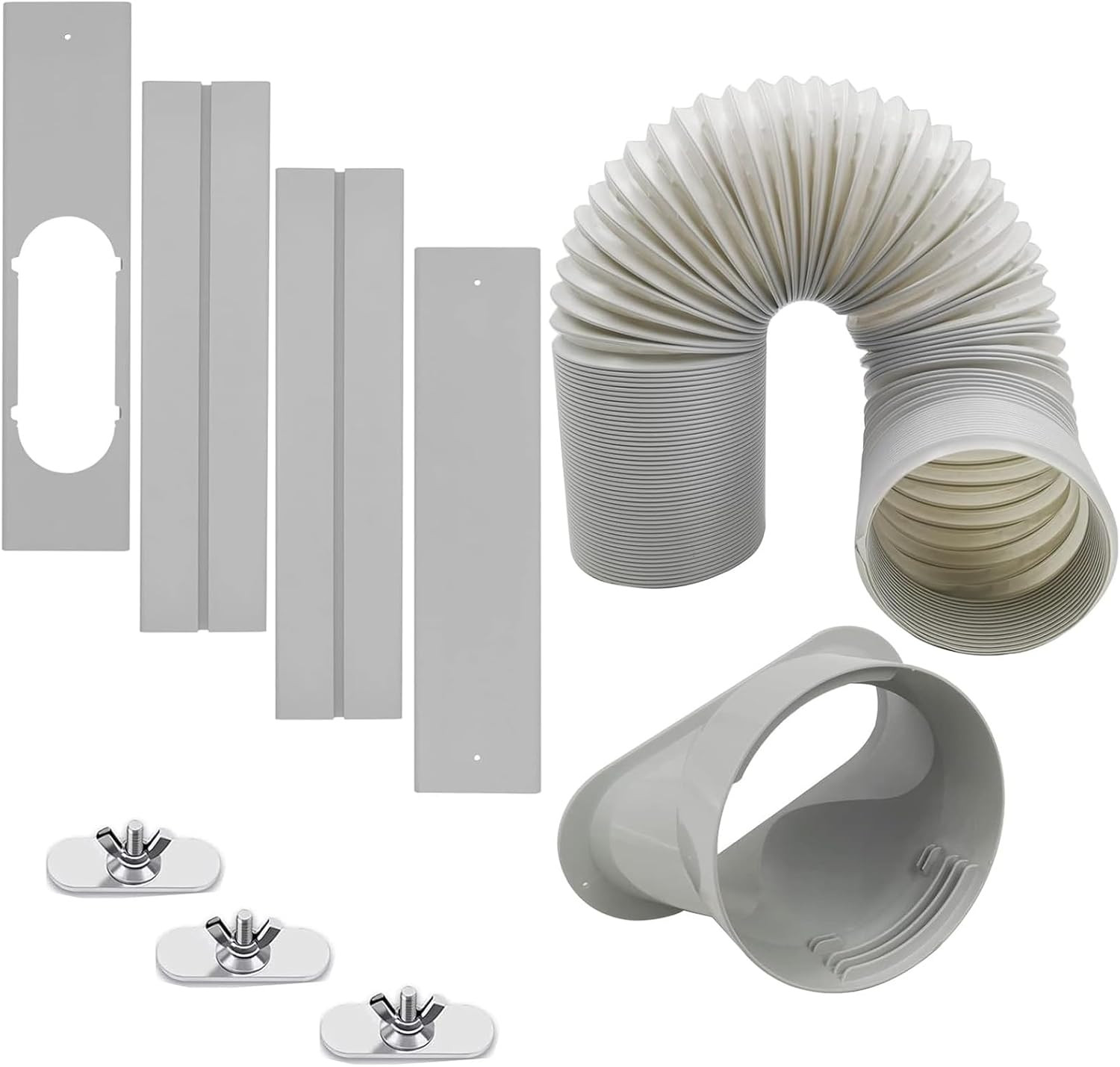 Portable Air Conditioner Window Vent Kit with 5.1” Exhaust Hose 6 Piece Window S