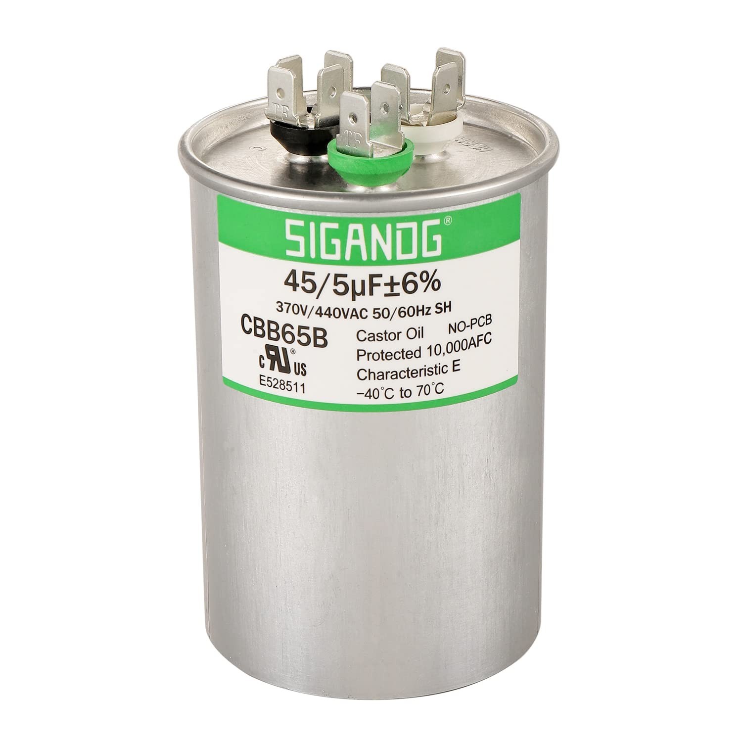 Compact 45/5 uF Capacitor, 370V/440V for Efficient Air Conditioner Performance