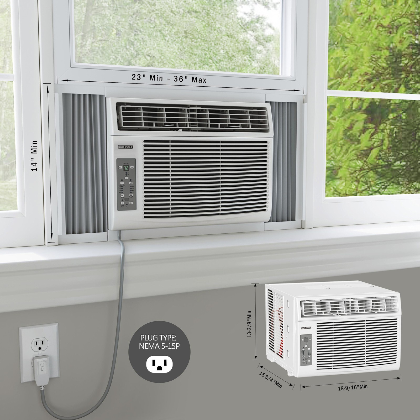 Durastar DRWAC081XNA1 8,000 BTU 115V Window Air Conditioner and – White