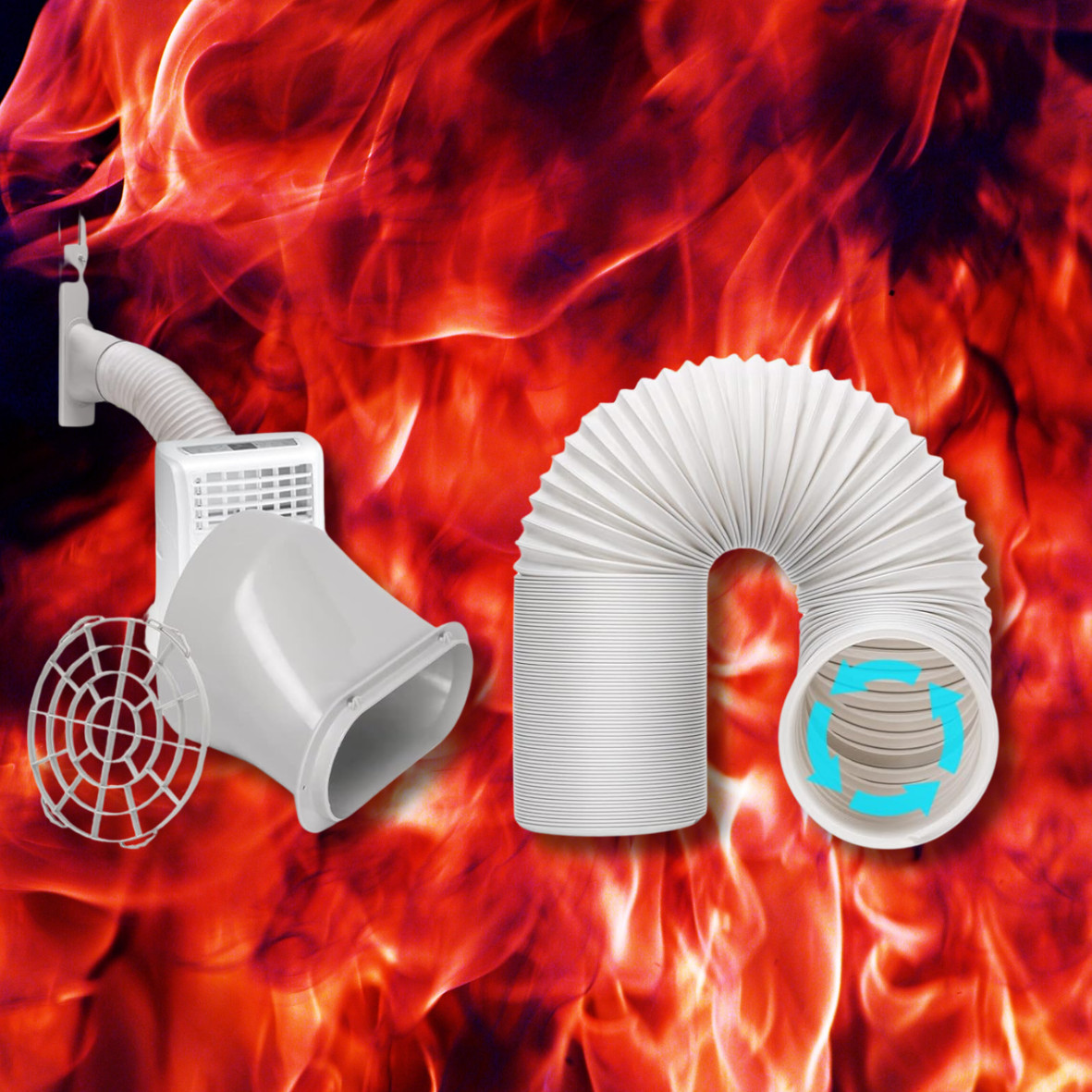 Portable Air Conditioner Window Vent Kit with 5.9” Exhaust Hose Adjustable Porta