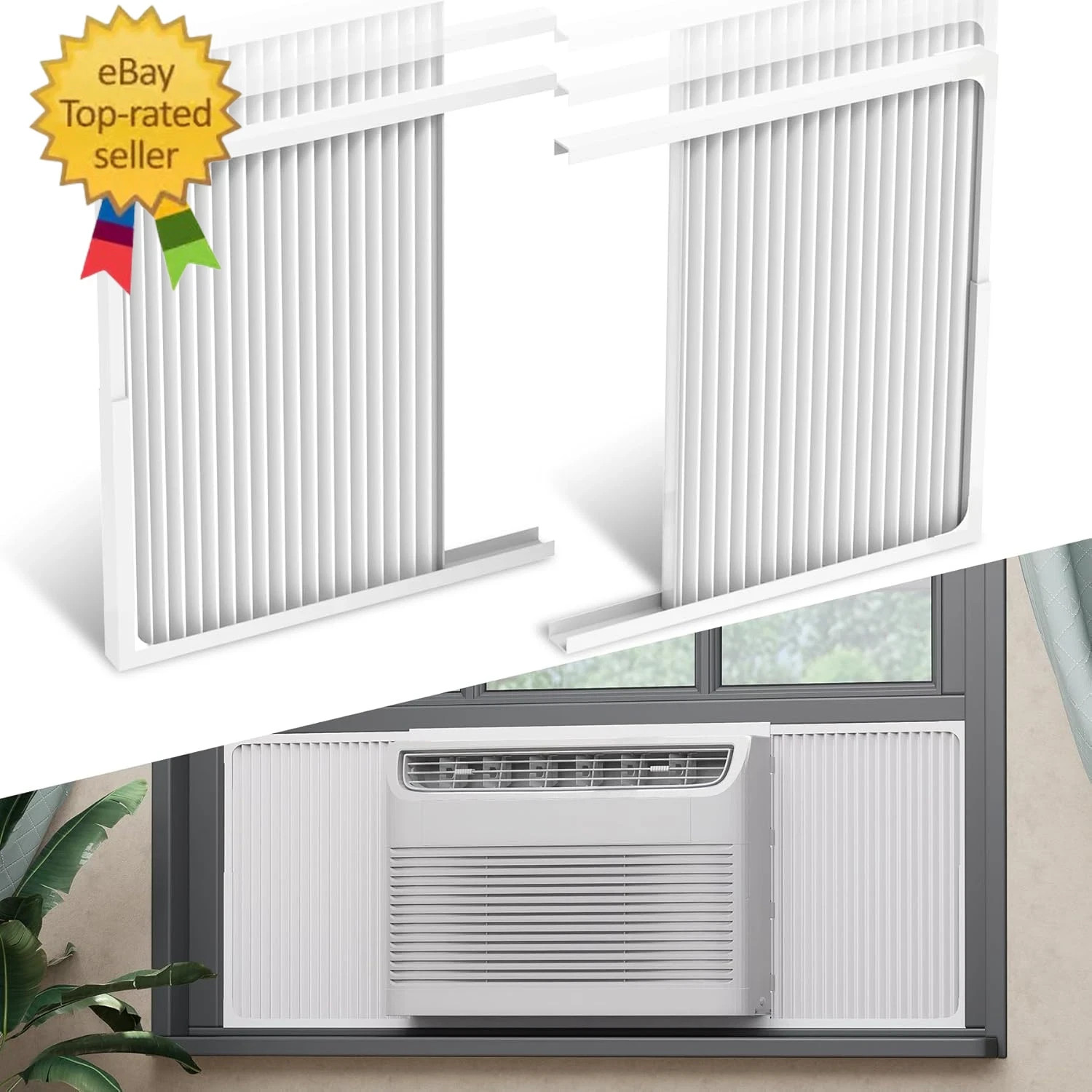 Adjustable Window Air Conditioner Side Panels and Frame Set,Extra Wide Window AC