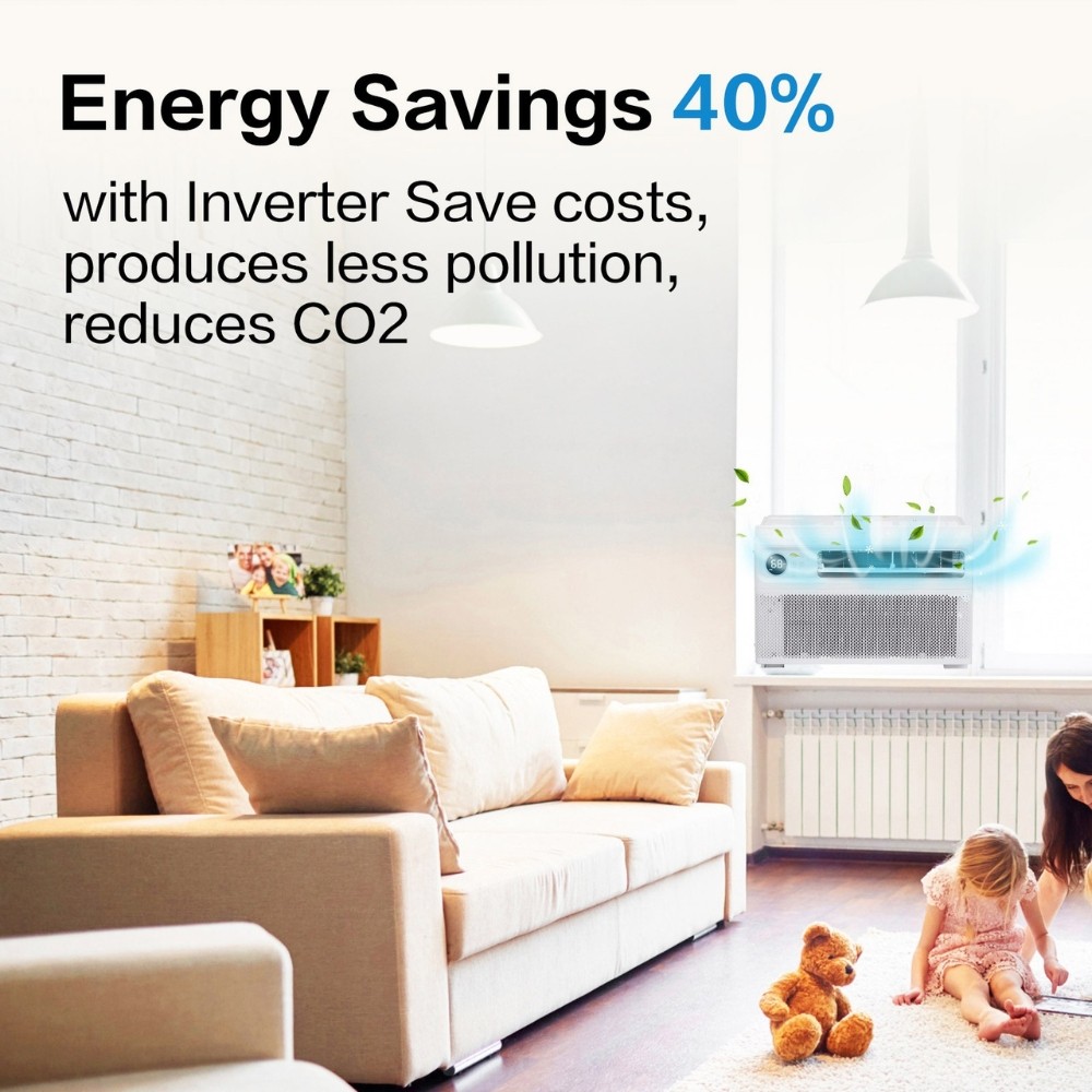 8000 -12000 BTU Inverter Window Air Conditioner Cooling Dehumidifier Fan 3 Speed