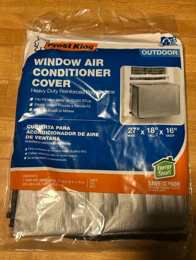 Frost King Window Air Conditioner Cover Model AC2 Outdoor 27&Prime; x 18&Prime; x 16&Prime; Grey