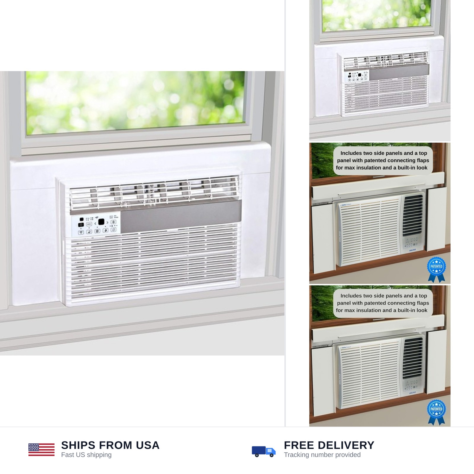 Breeze Stop Surround Insulation Side Panels White for Window AC Unit Indoor A…