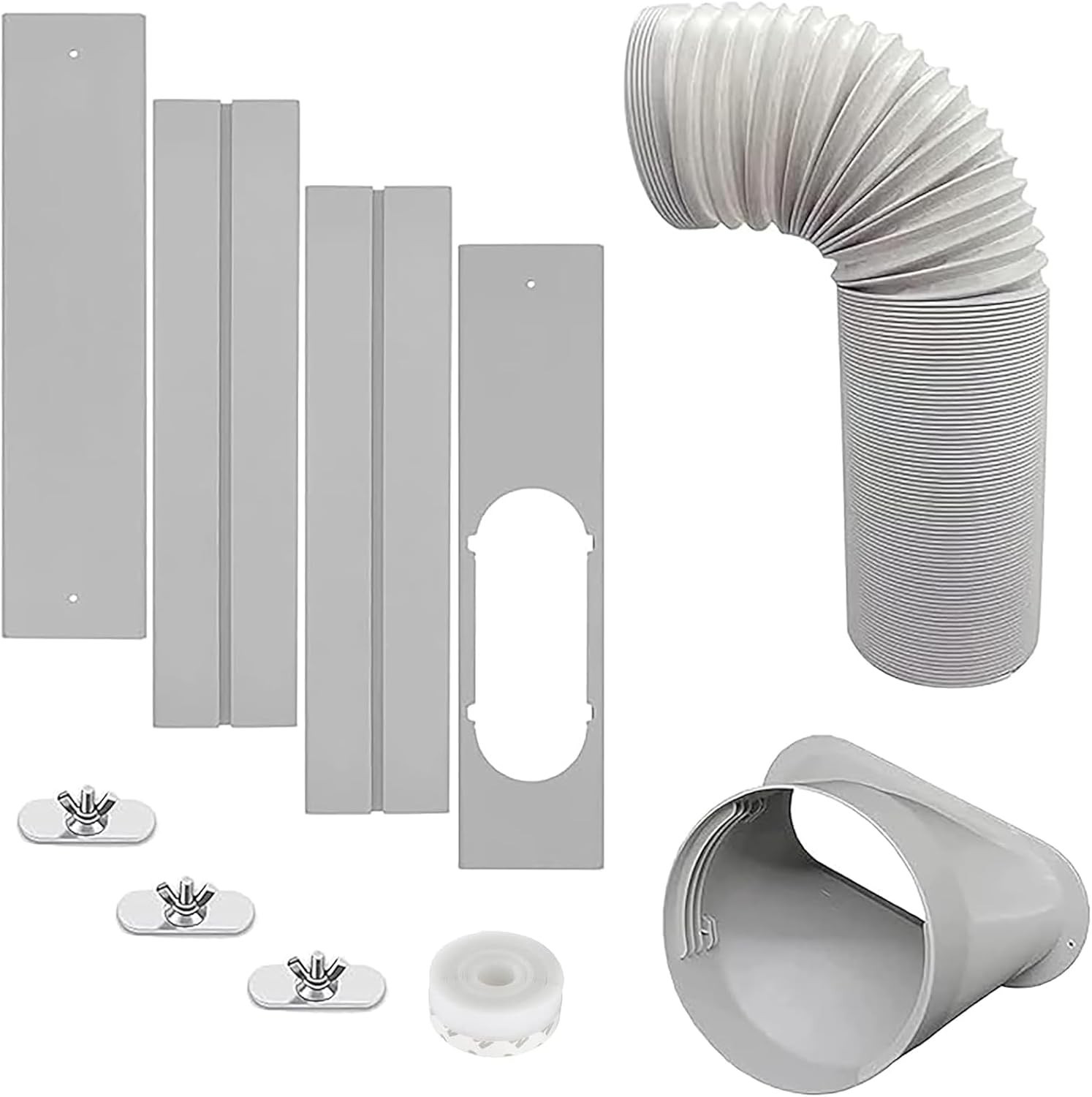 Portable AC Window Vent Kit with 5 Inch Hose Seal Panels for Sliding Windows