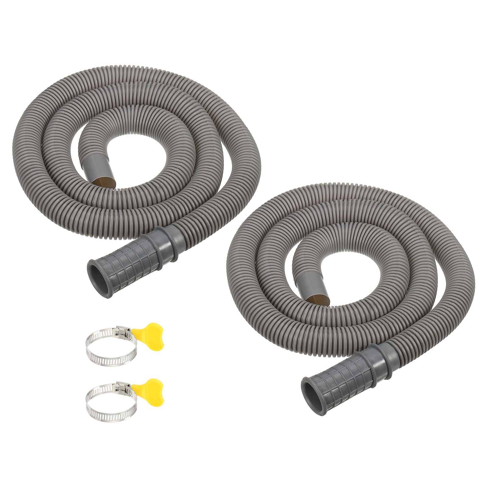3.3Ft Air Conditioner Drain AC Drain Connector Hose with Clamp Dark Gray 2Set