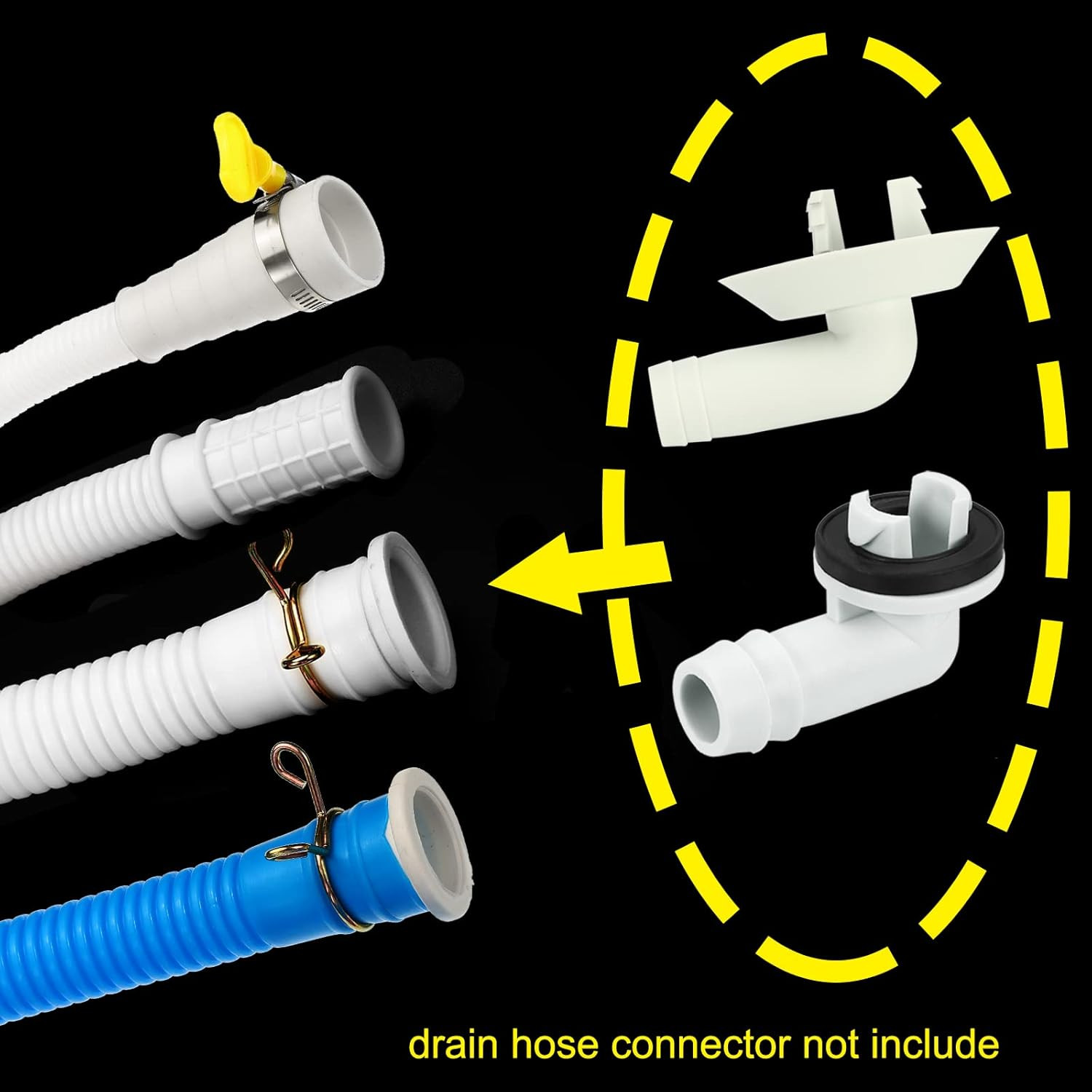 Universal Air Conditioner Drain Hose Multiple Size Connector 20-30Mm ID 3.3Ft wi