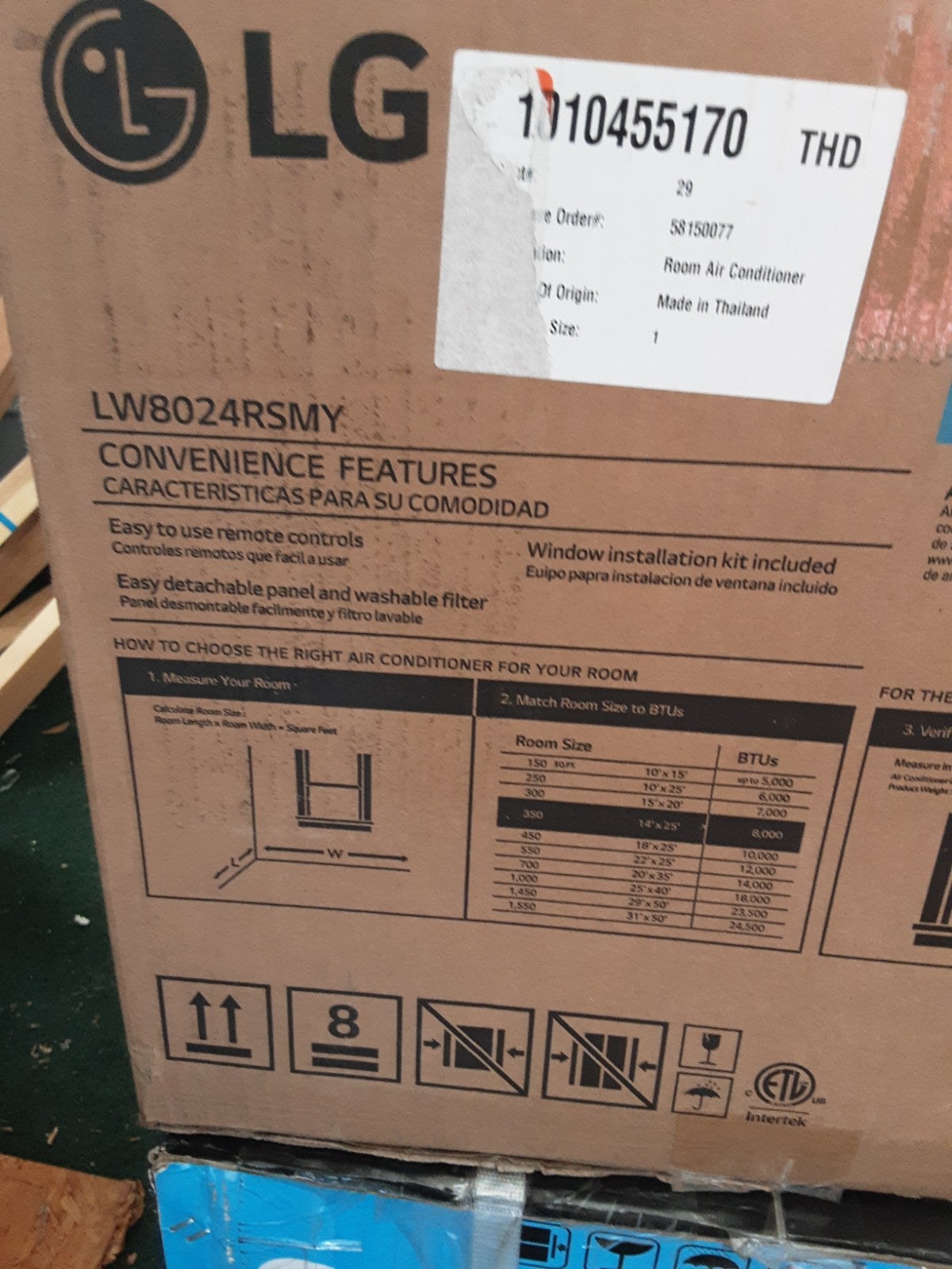 LG 8,000 BTU Window Air Conditioner- Free S&H