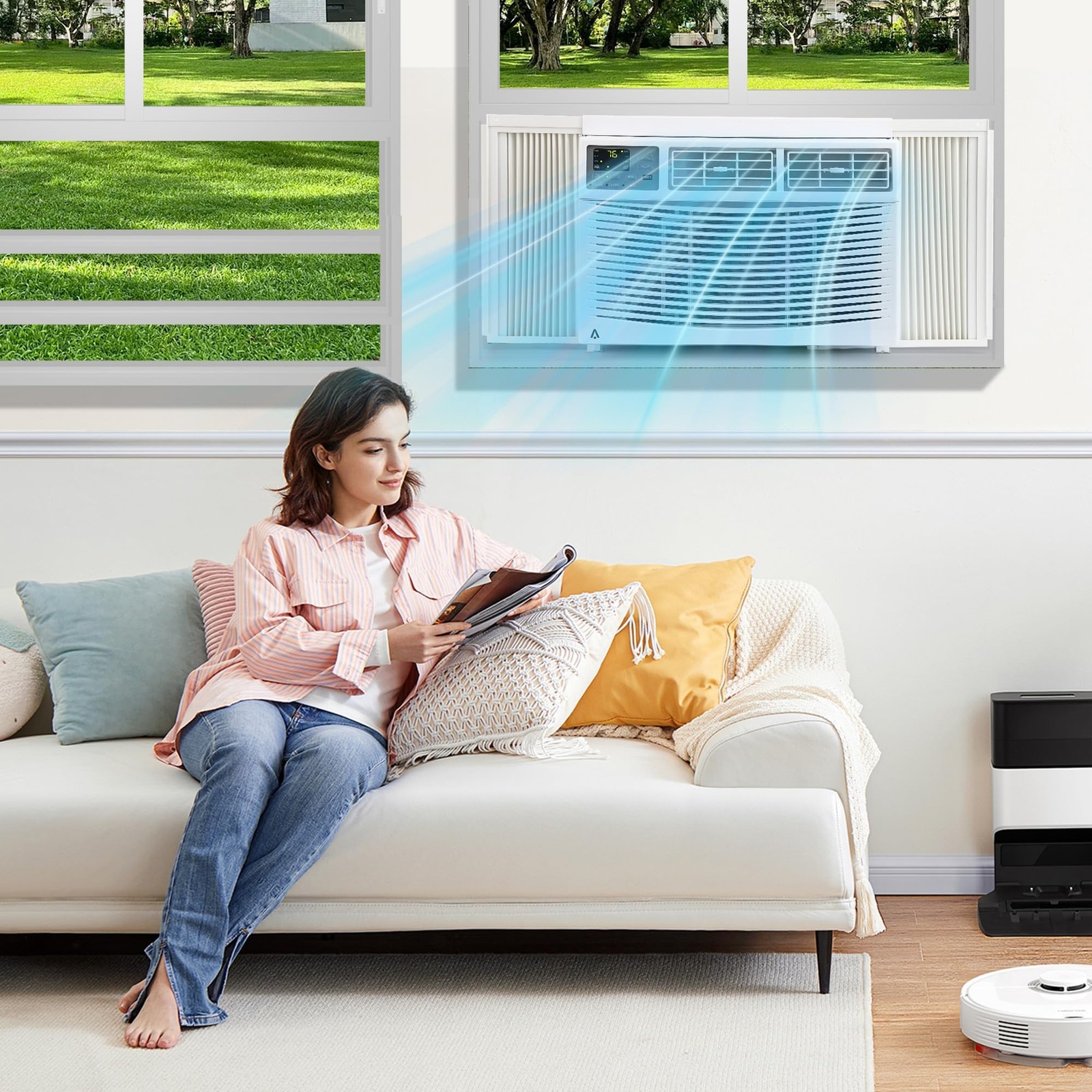 8000 BTU Window Air Conditioner with WiFi 110-115V Cools Up to 350 Sq. Ft