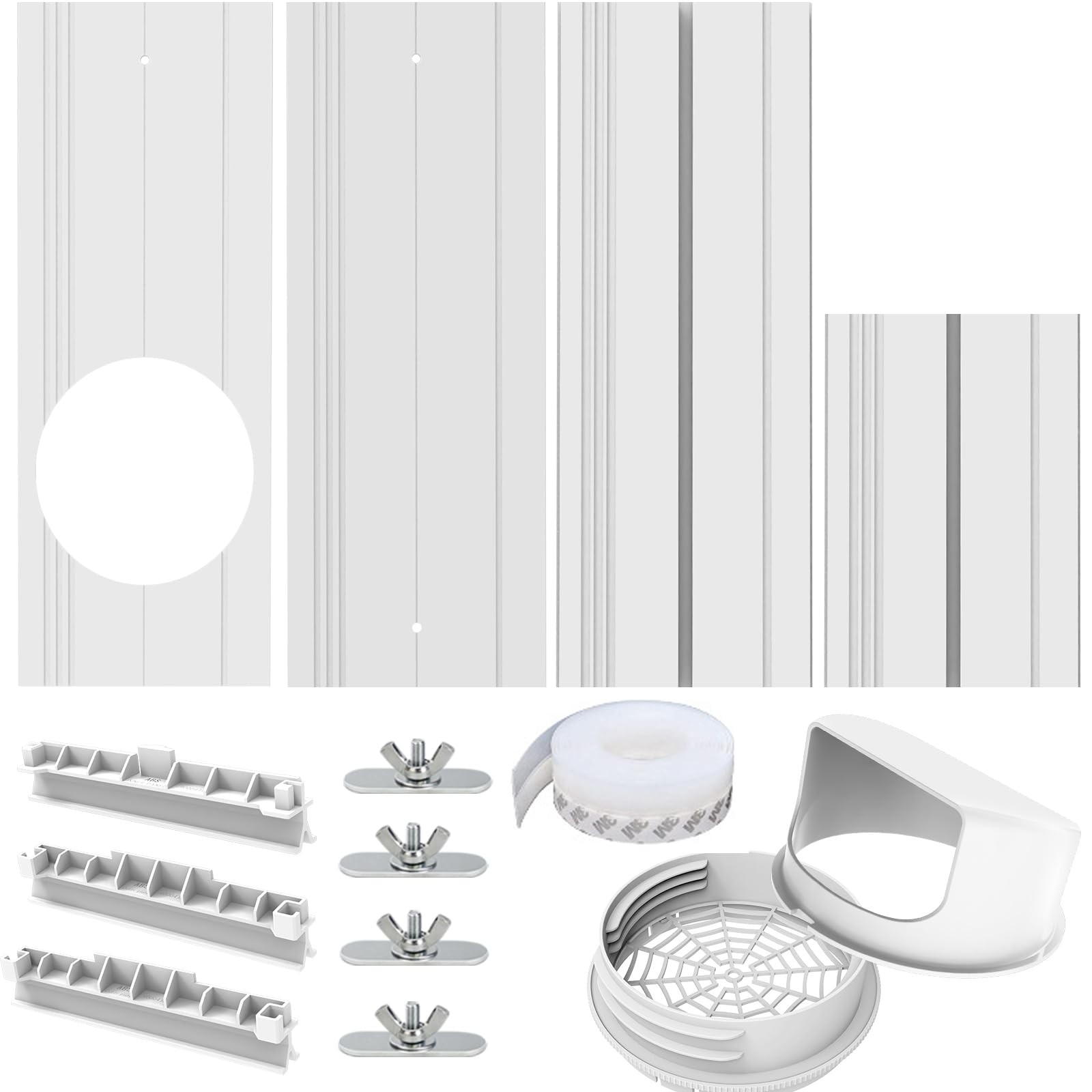 Portable Air Conditioner Window Vent Kit with 2-in-1 Coupler Fit for 5.0&Prime;/5.9” E
