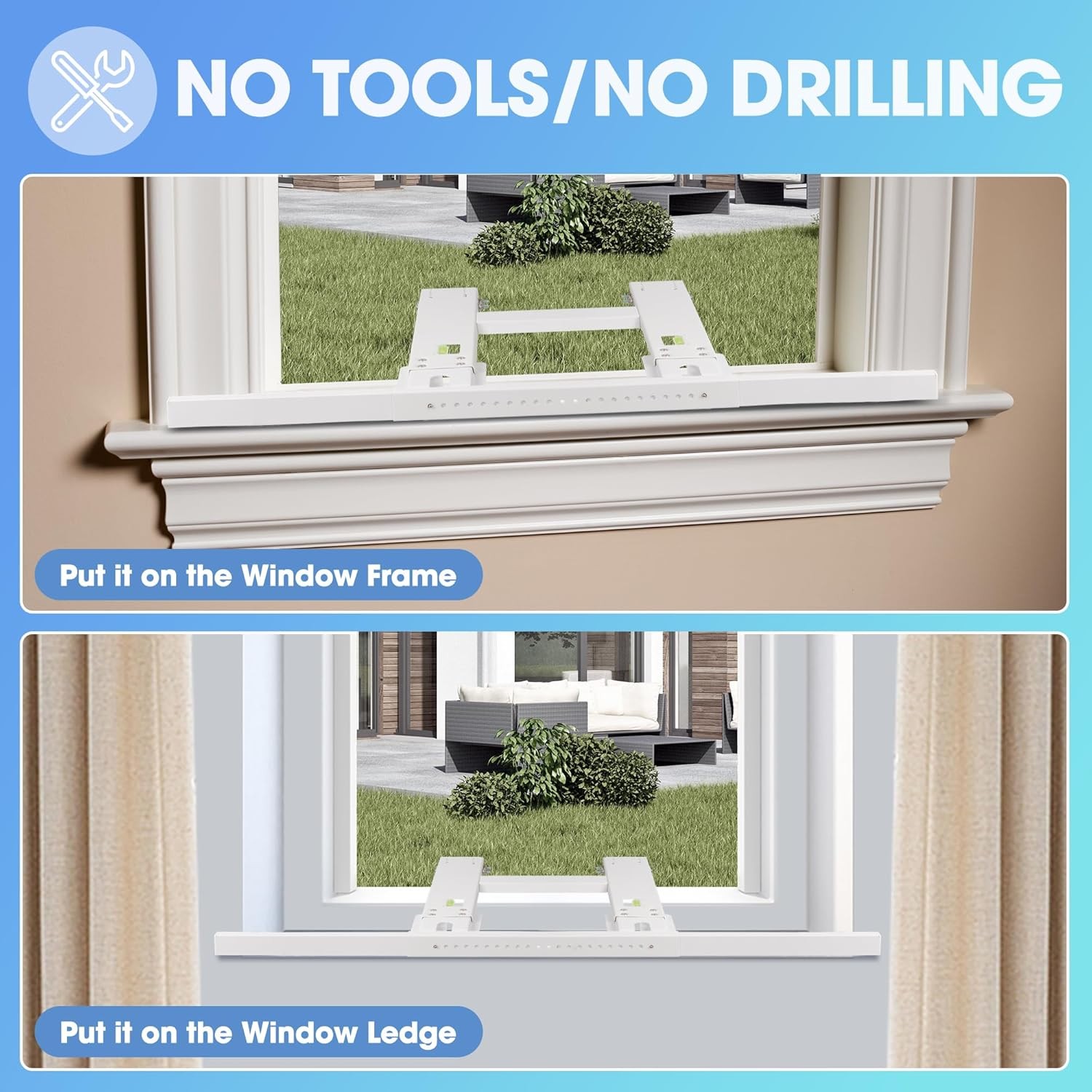 No Drilling Air Conditioner Support Bracket Adjustable Window AC Bracket Stand