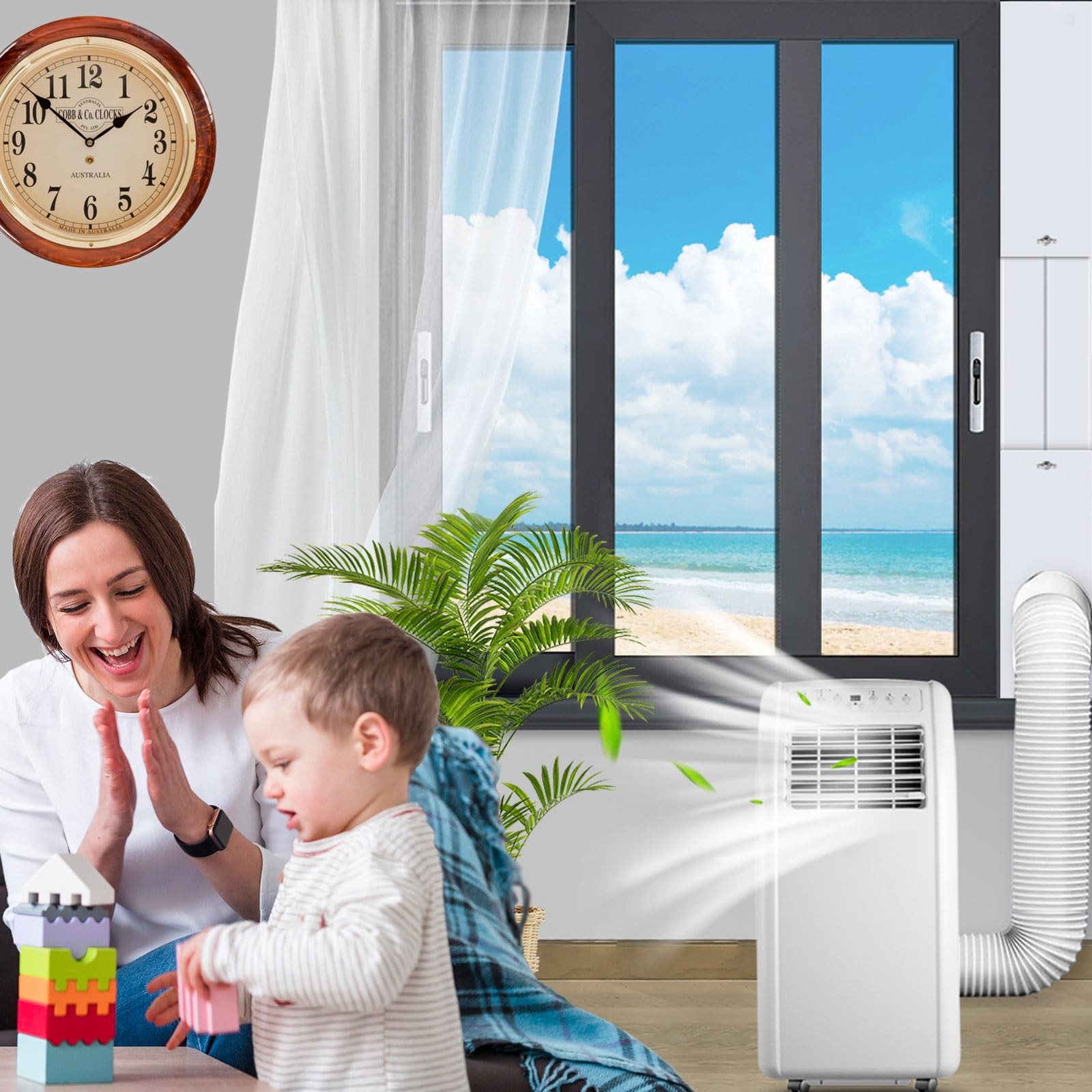 Portable Air Conditioner Window Vent Kit with 2-in-1 Coupler Fit for 5.0&Prime;/5.9” E