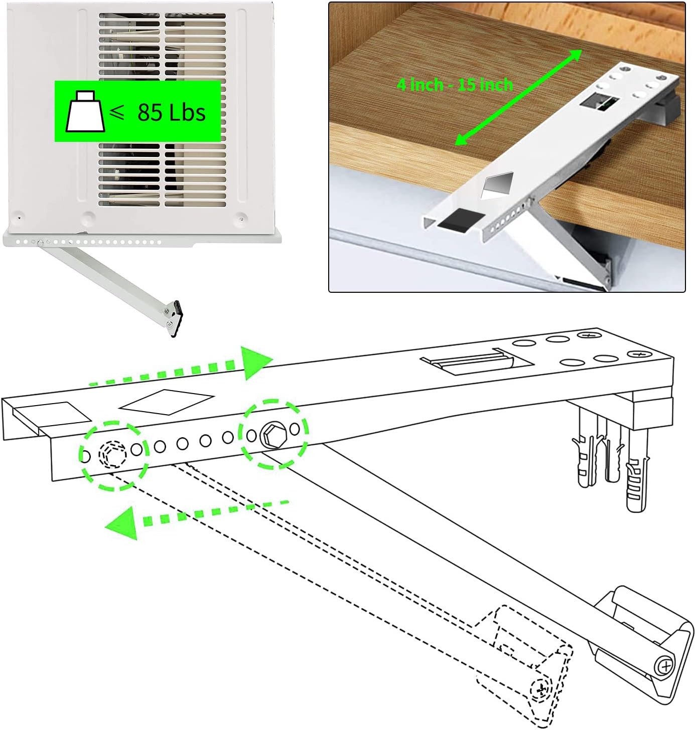 Window Air Conditioner Support Bracket- Universal AC Support Bracket Heavy Duty,