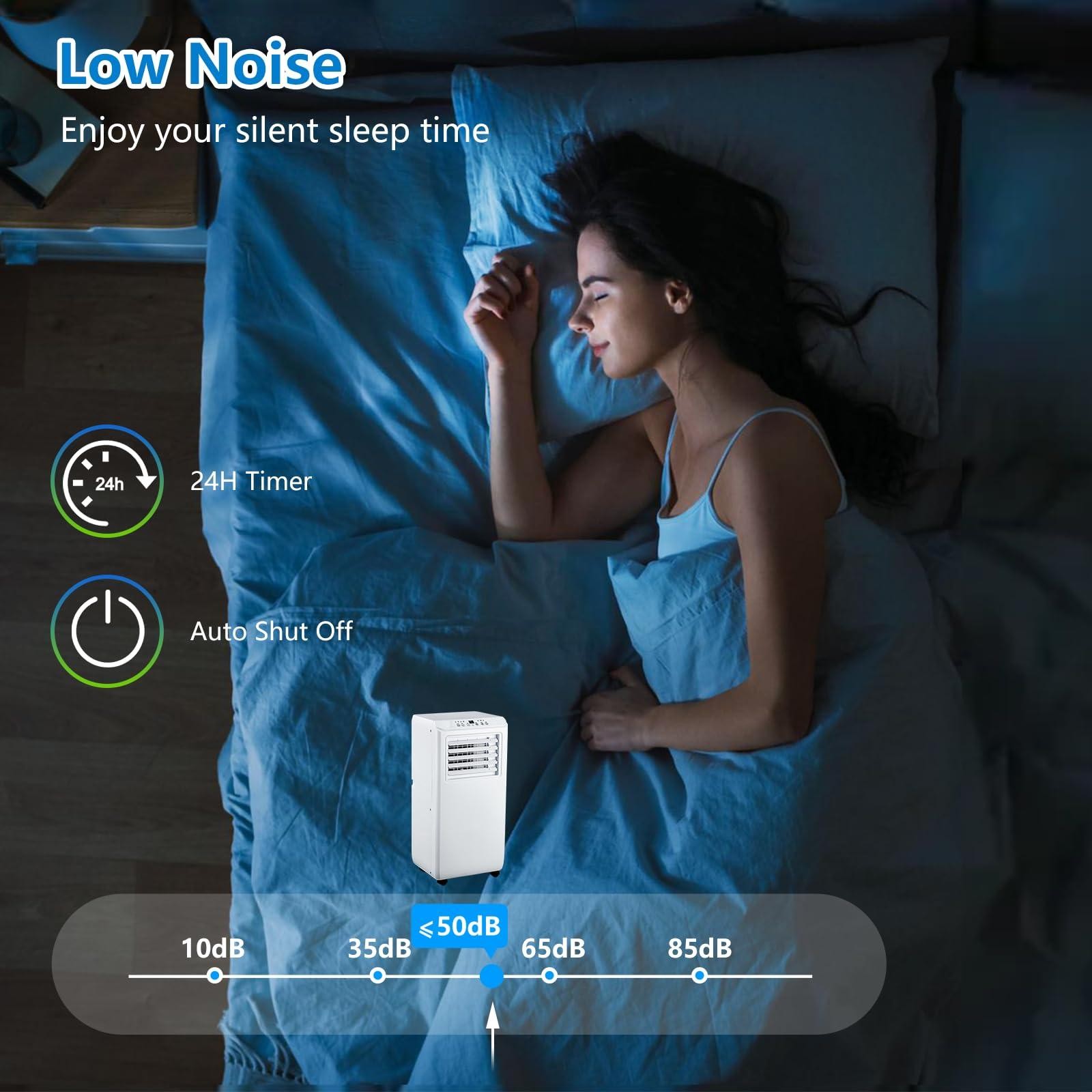 10,000 BTU Portable Air Conditioner 3-in-1 AC w/ Remote, Fan & Dehumidifier LED